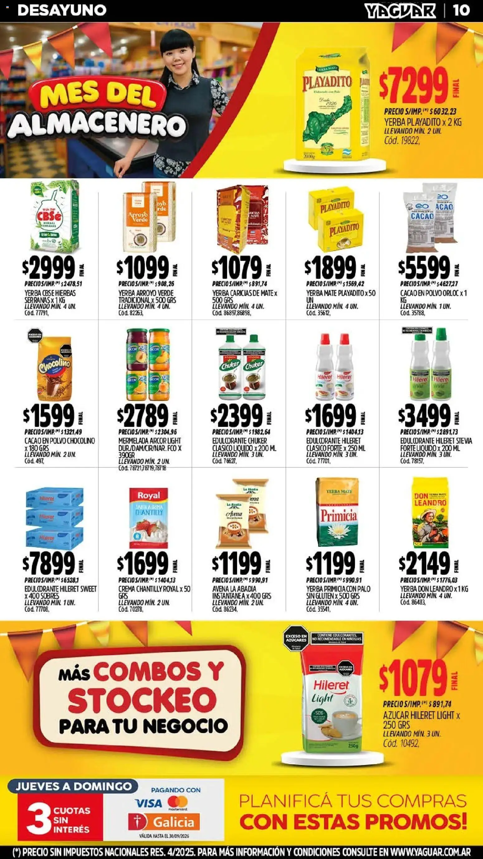 Vista previa del folleto de la tienda Yaguar válido desde el 28/09/2026 - Mate, Yerba, Azucar, Avena, Crema, Hierbas, Edulcorante, Polvo