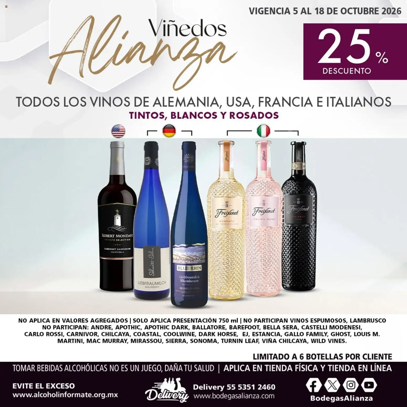 Vista previa las ofertas de la tienda Bodegas Alianza - Bodegas Alianza catálogo Viñedos Alianza desde el 05/10/2026 