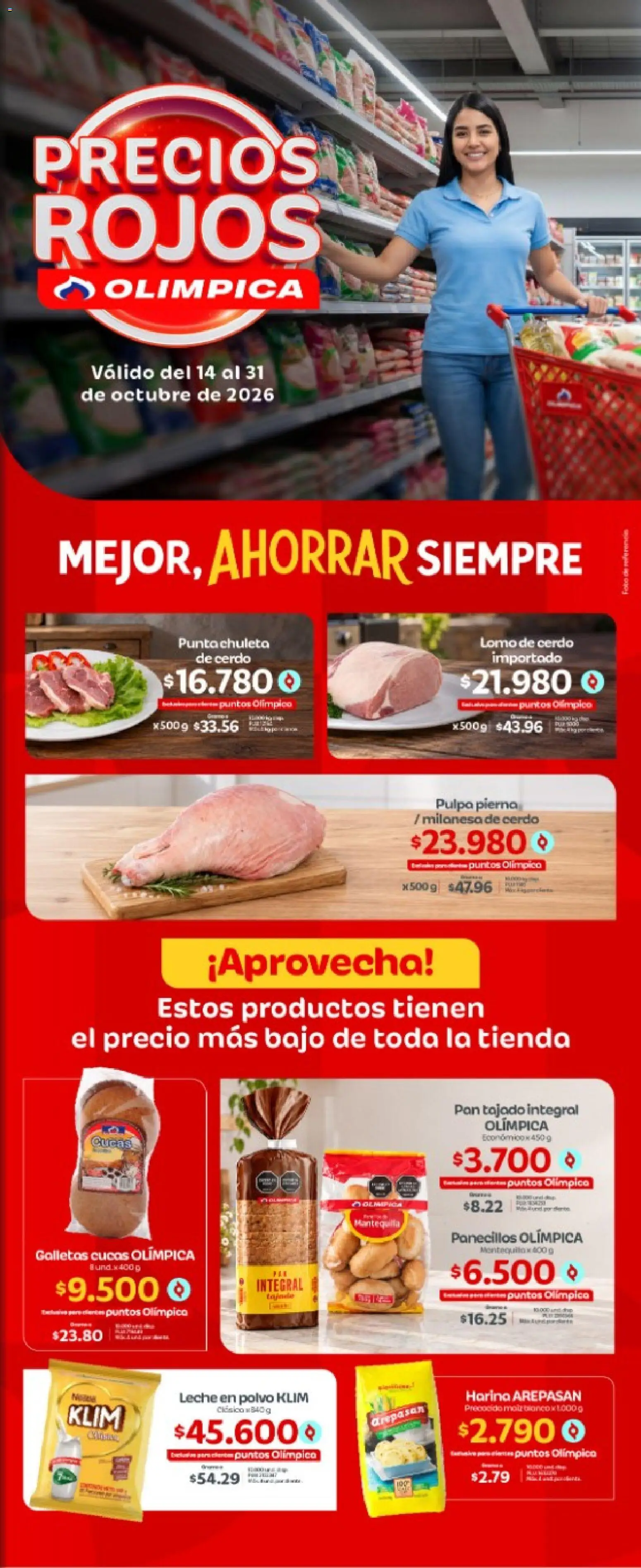  Vista previa del prospecto Olímpica catálogo Especial Precios Rojos del almacen Olímpica válida del 14/10/2026 al 31/10/2026