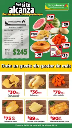Vista previa las ofertas de la tienda Bodega Aurrerá - Bodega Aurrerá folleto Date un gusto sin gastar de más desde el 26/06/2026 