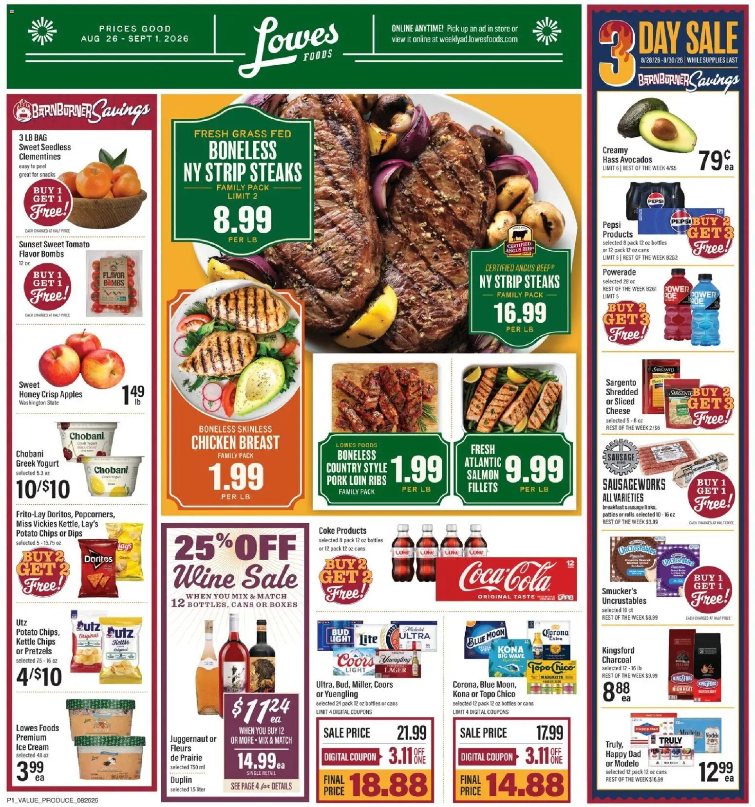 Lowes Foods Weekly Ad from 08/26/2026 >> Flyer