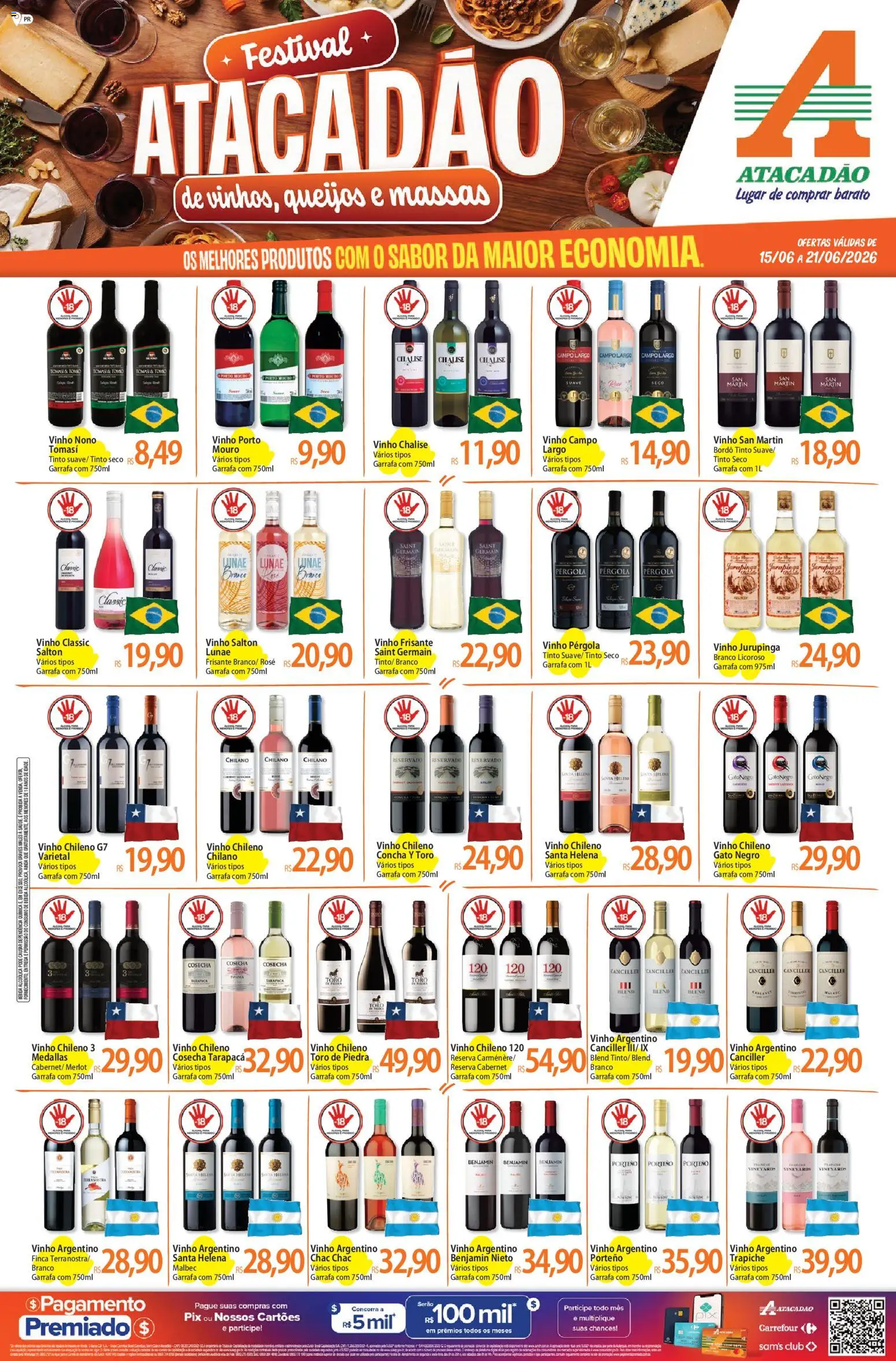 Pré-Visualização do folheto "Atacadão ofertas - PR" da loja Atacadão válido a partir de 13/06/2026 - Vinho, Bebida, Benjamin, Vinho frisante