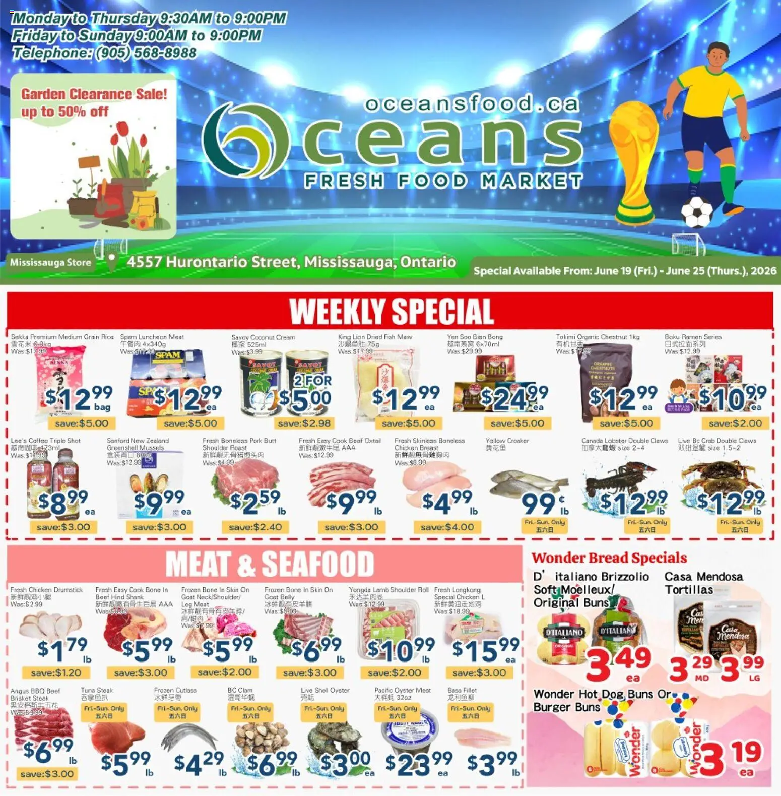 Preview of leaflet Oceans weekly flyer - Mississauga from shop Oceans is valid from Jun 19, 2026