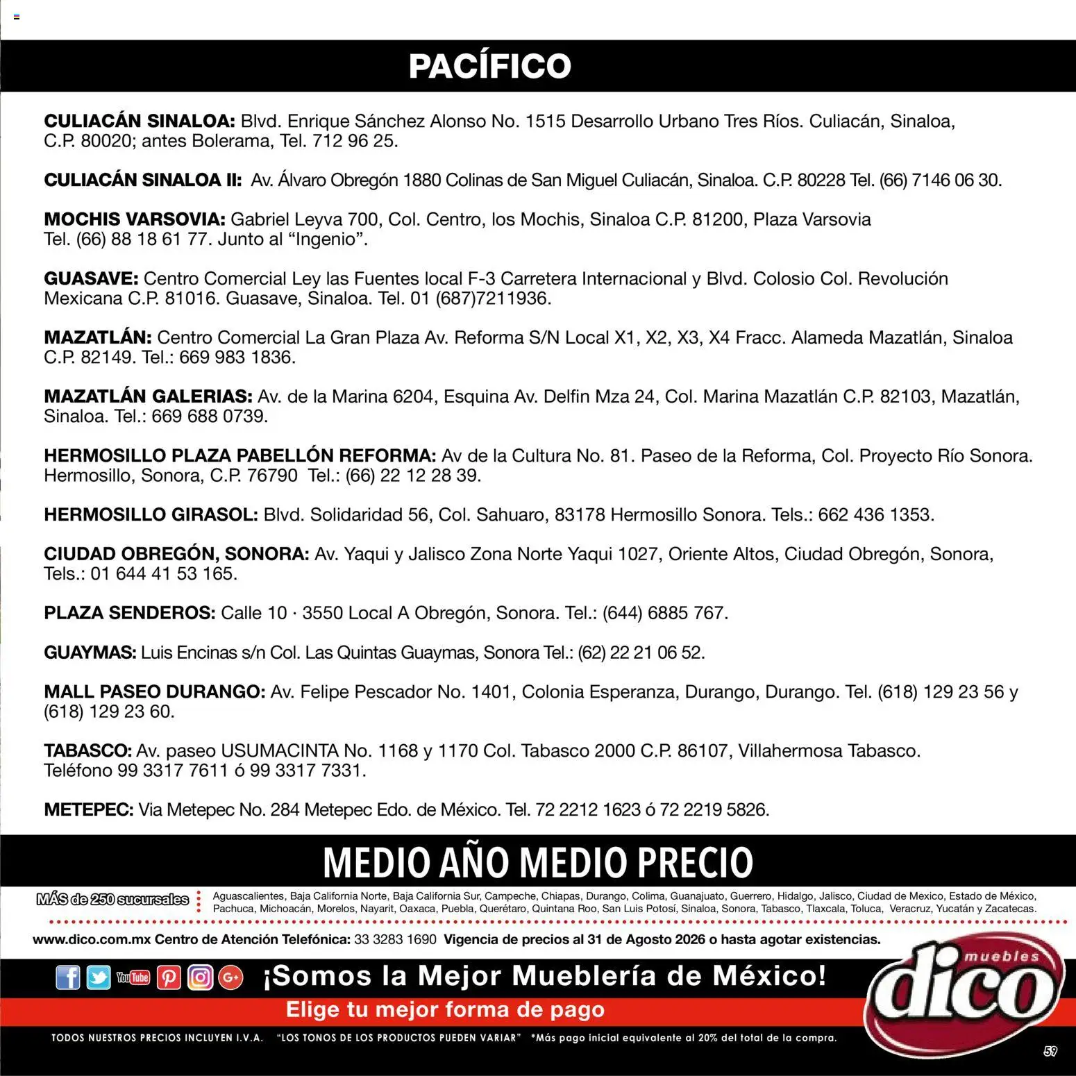 Vista previa las ofertas de la tienda Muebles Dico - Muebles Dico catálogo desde el 01/08/2026 