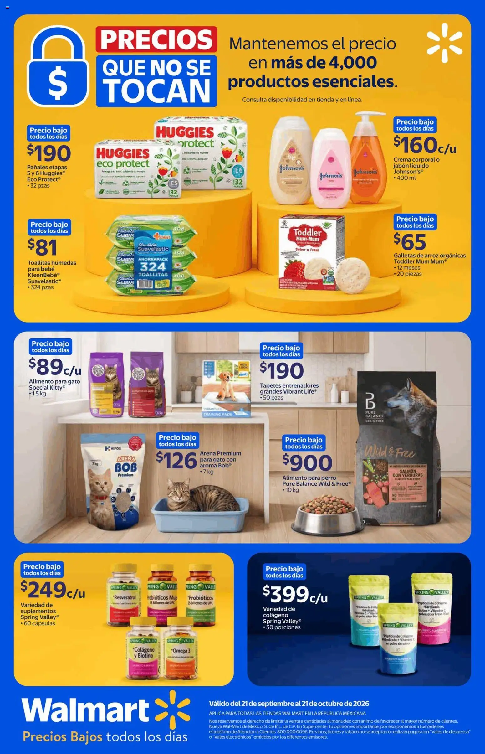 Vista previa las ofertas de la tienda Walmart - Walmart folleto Precios que no se tocan desde el 21/09/2026 - Teléfono, Probióticos, Crema, Toallitas húmedas, Jabón, Crema corporal, Polvo, Puré
