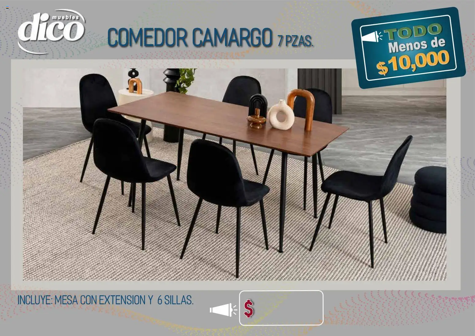 Vista previa las ofertas de la tienda Muebles Dico - Muebles Dico catálogo Todo menos de 10000 Pacifico desde el 09/04/2026 - Mesa, Extensión