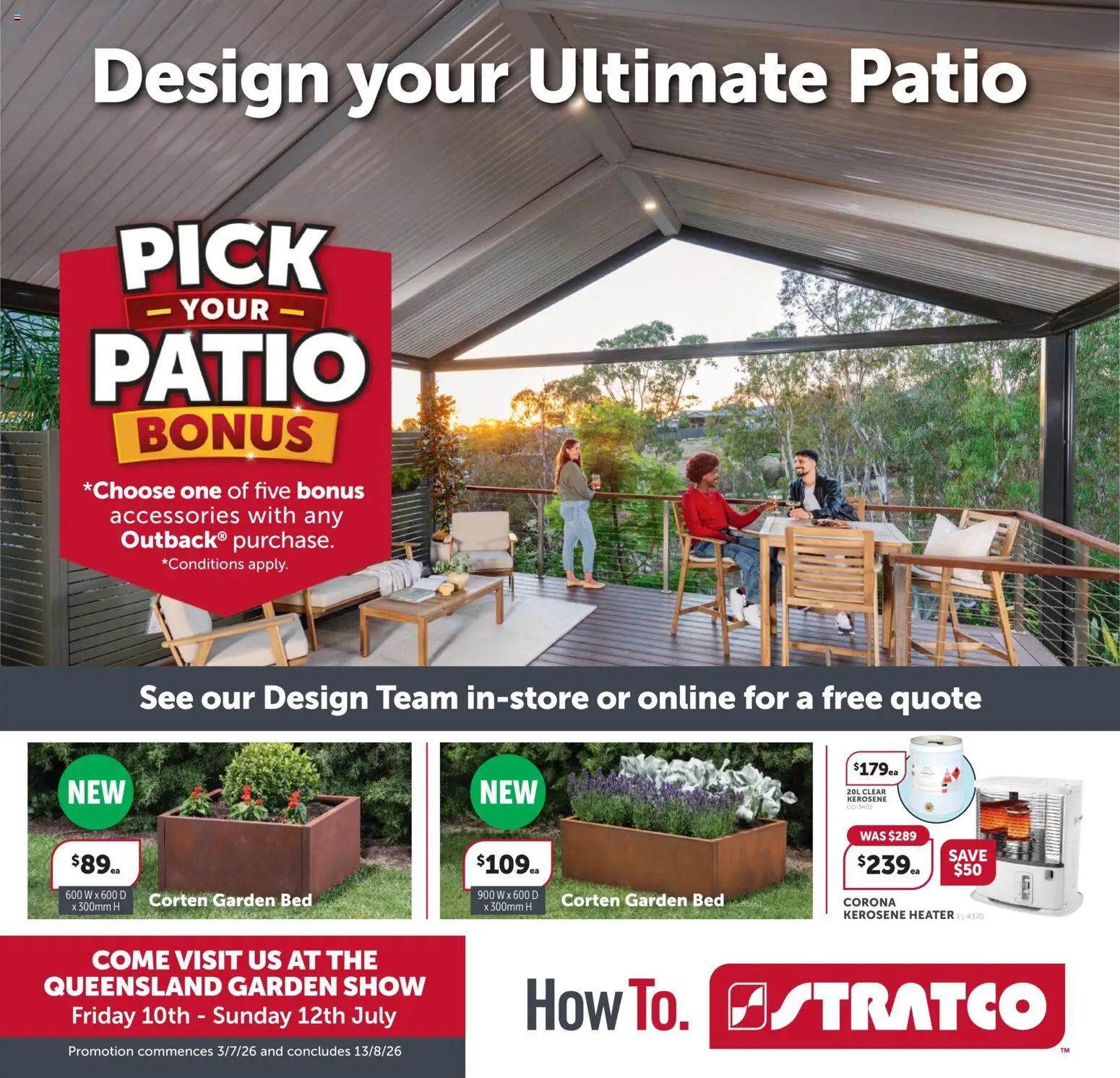 Preview of catalogue Stratco catalogue from shop Stratco valid 03/07/2026 - Heater, Accessories, Bed
