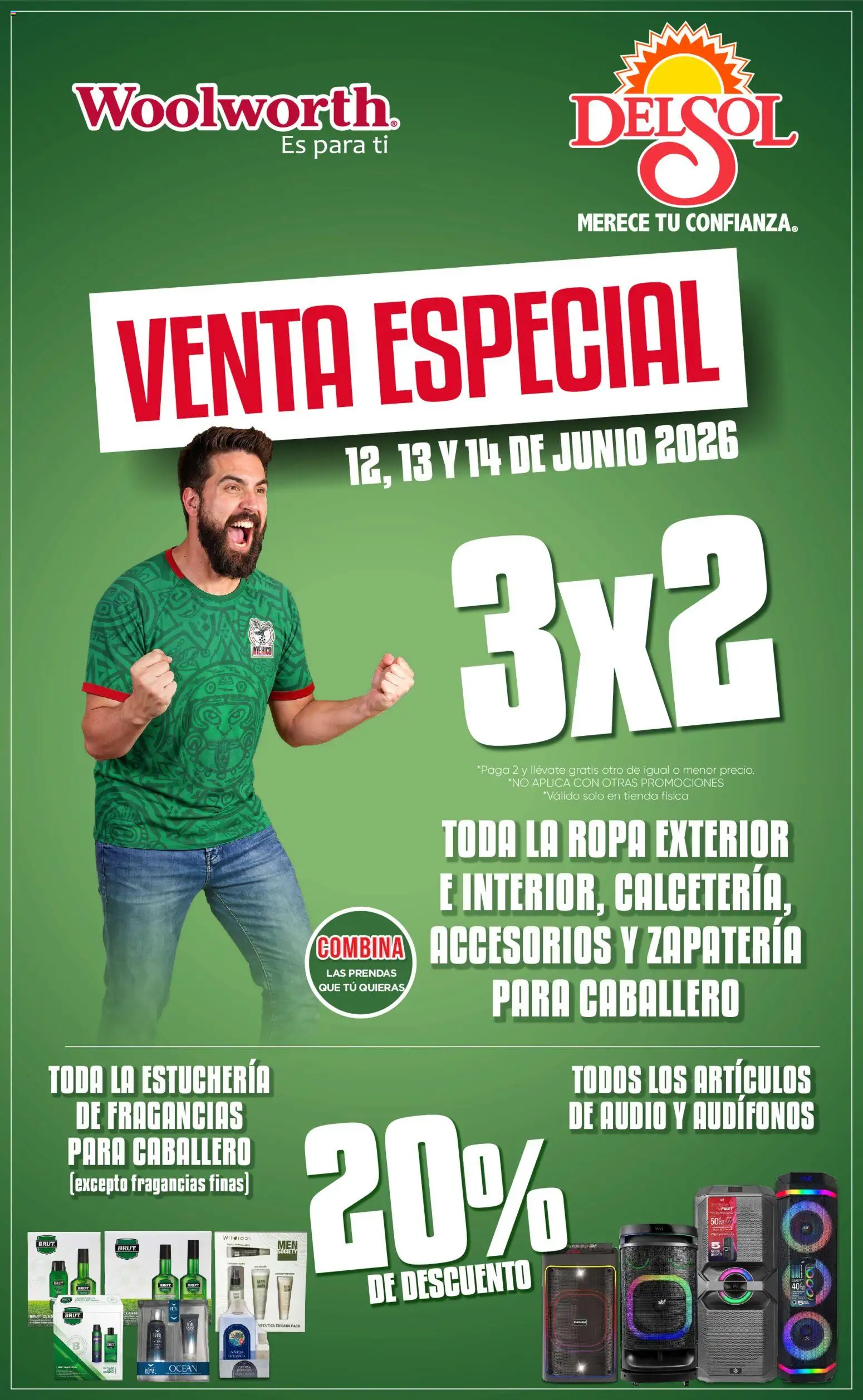 Vista previa las ofertas de la tienda Del Sol y Woolworth - Del Sol y Woolworth catálogo desde el 12/06/2026 - Audífonos, Ropa, Audio