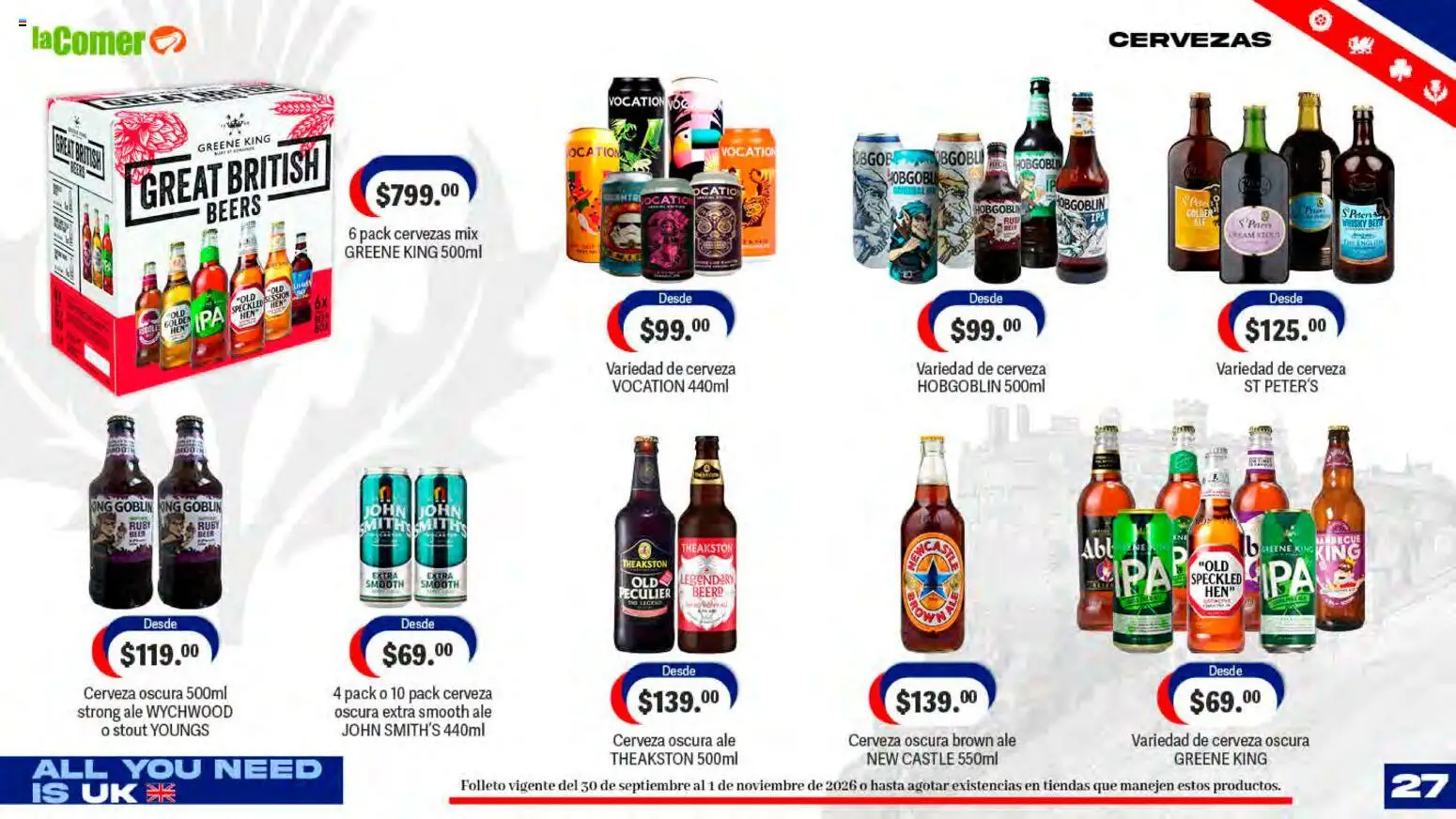 Vista previa las ofertas de la tienda La Comer - La Comer folleto desde el 30/09/2026 - Whisky, Cerveza