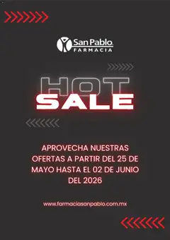 Vista previa las ofertas de la tienda Farmacia San Pablo - Farmacia San Pablo Hot Sale aviso desde el 13/05/2026 