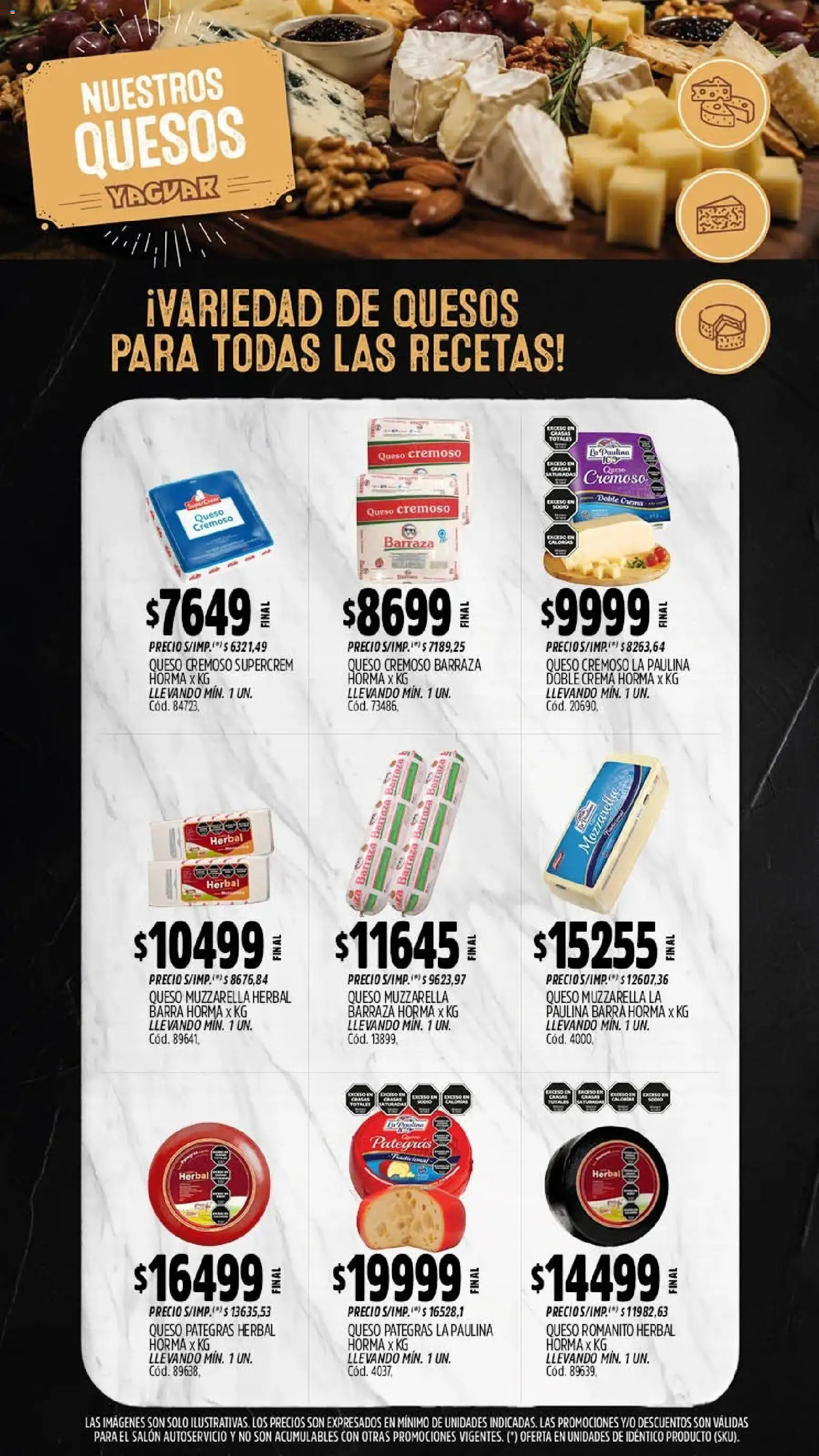 Vista previa del folleto de la tienda Yaguar válido desde el 28/09/2026 - Queso, Crema, Muzzarella