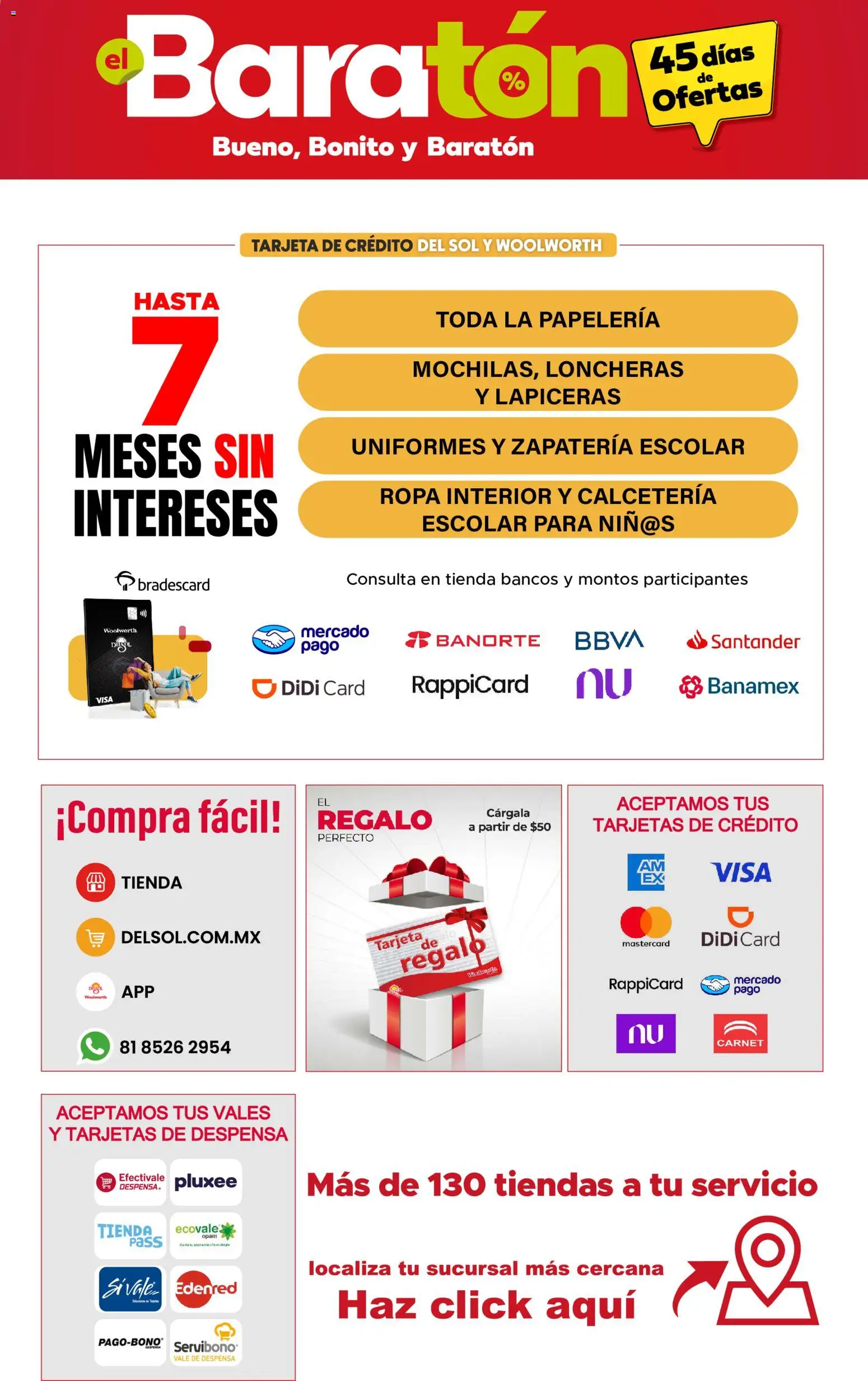 Vista previa las ofertas de la tienda Del Sol y Woolworth - Del Sol y Woolworth catálogo Bueno, Bonito y Baratón desde el 09/07/2026 - Ropa, Despensa, Ropa interior