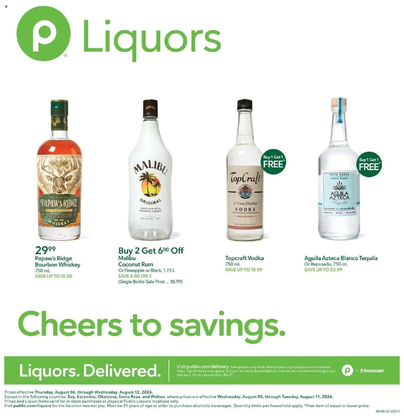 Ad Preview of Publix Publix Liquor Ad from 08/06/2026