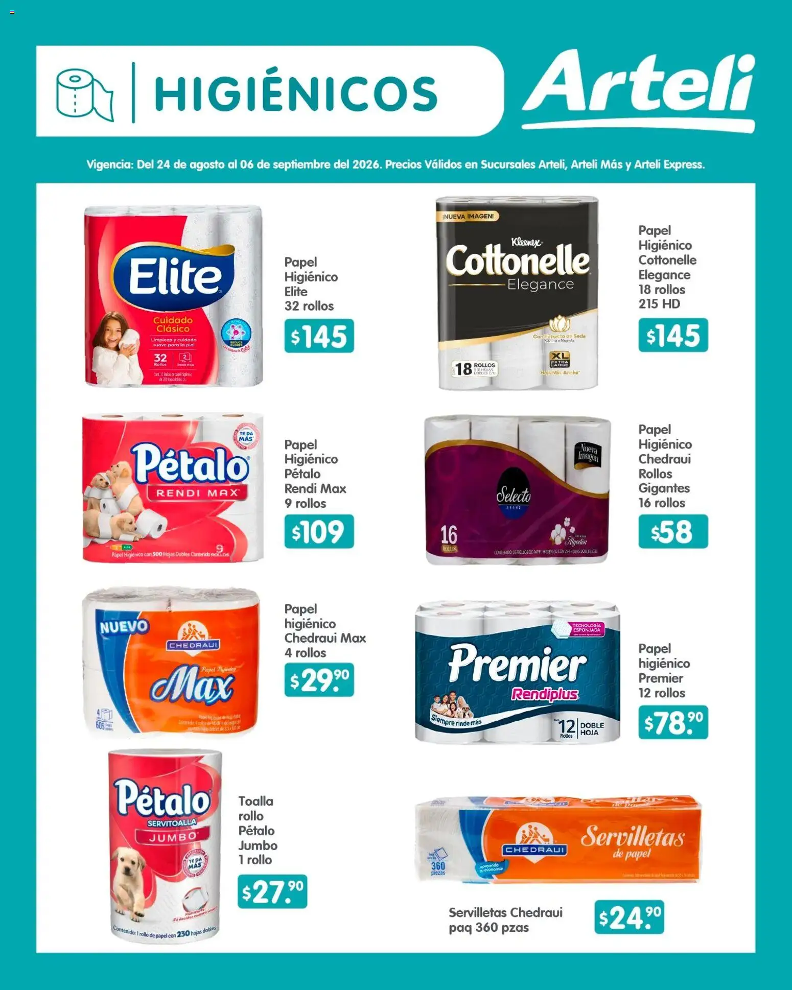 Vista previa las ofertas de la tienda Arteli - Arteli folleto Quincenal desde el 24/08/2026 