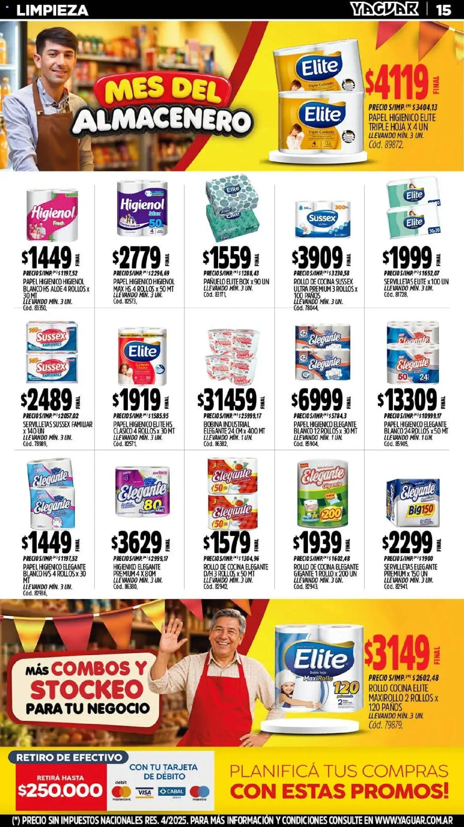 Vista previa del folleto de la tienda Yaguar válido desde el 28/09/2026 - Cocina, Huevo, Papel higiénico, Pañuelo, Servilletas