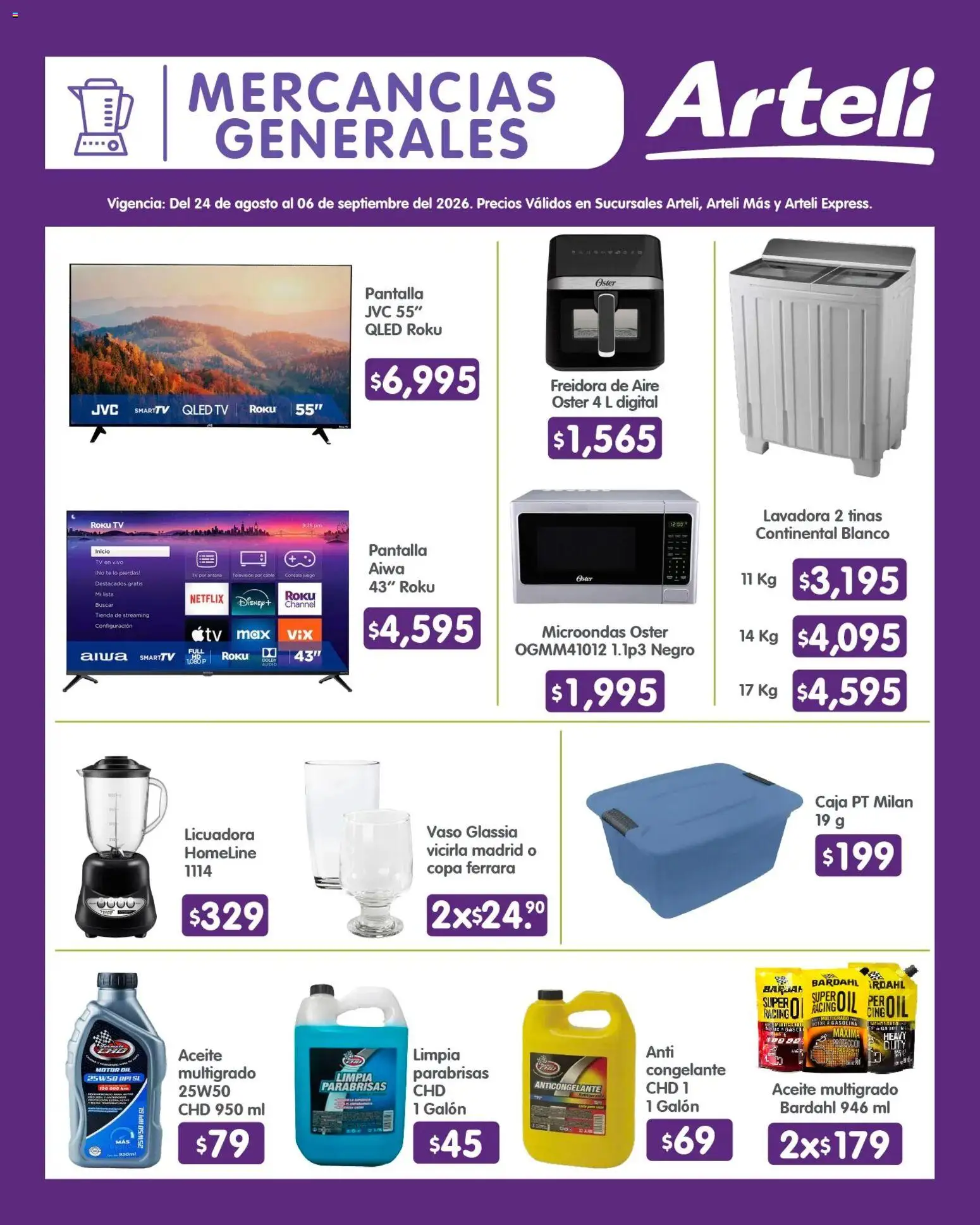 Vista previa las ofertas de la tienda Arteli - Arteli folleto Quincenal desde el 24/08/2026 