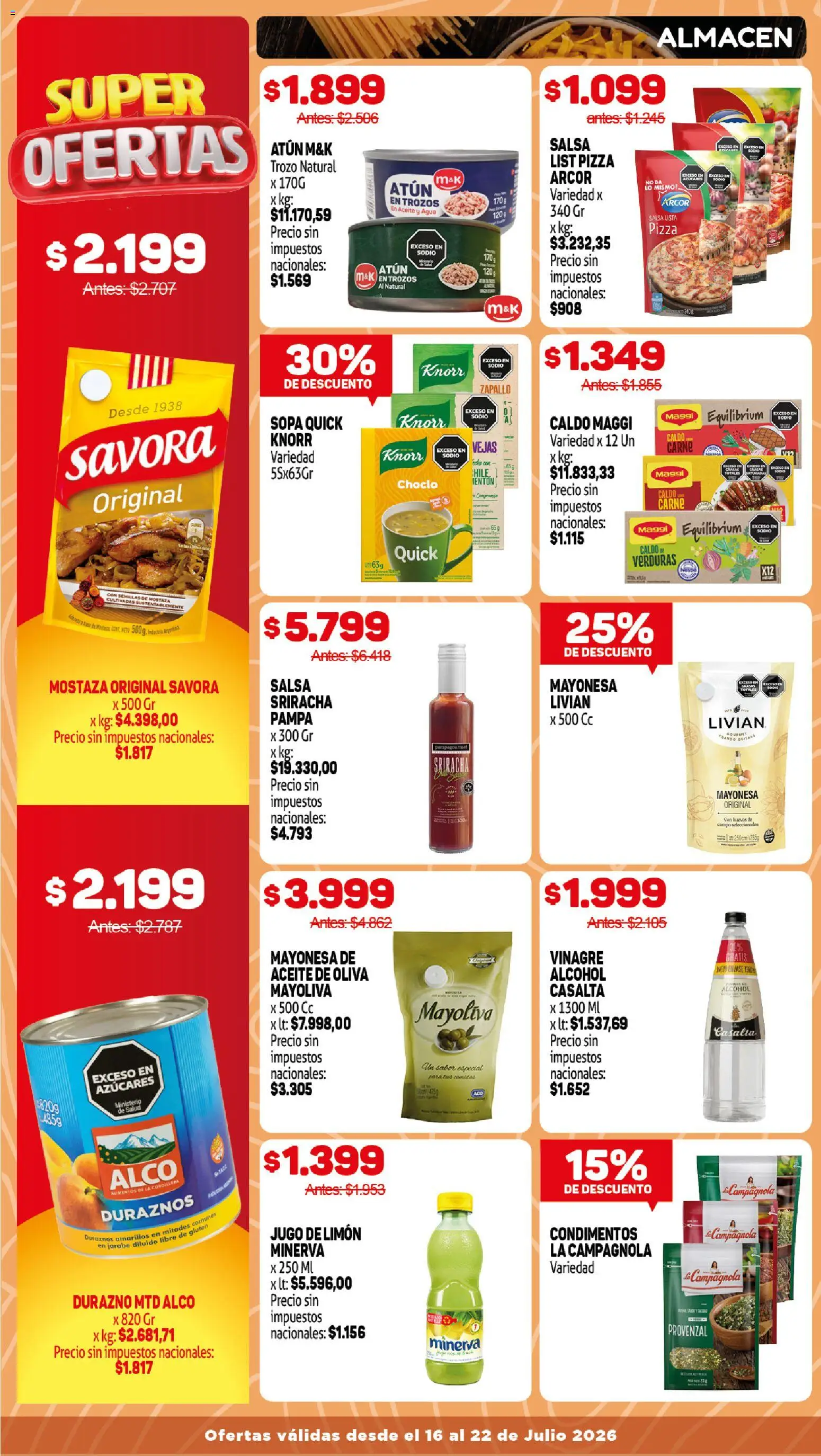 Vista previa del folleto de la tienda Makro válido desde el 16/07/2026 - Mostaza, Agua, Carne, Aceite, Alimentos, Oliva, Vinagre, Mayonesa