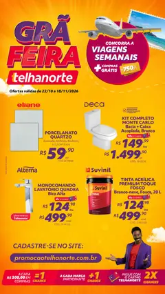 Pré-Visualização do folheto "Telhanorte - Ofertas atuais" da loja Telhanorte válido a partir de 22/10/2026
