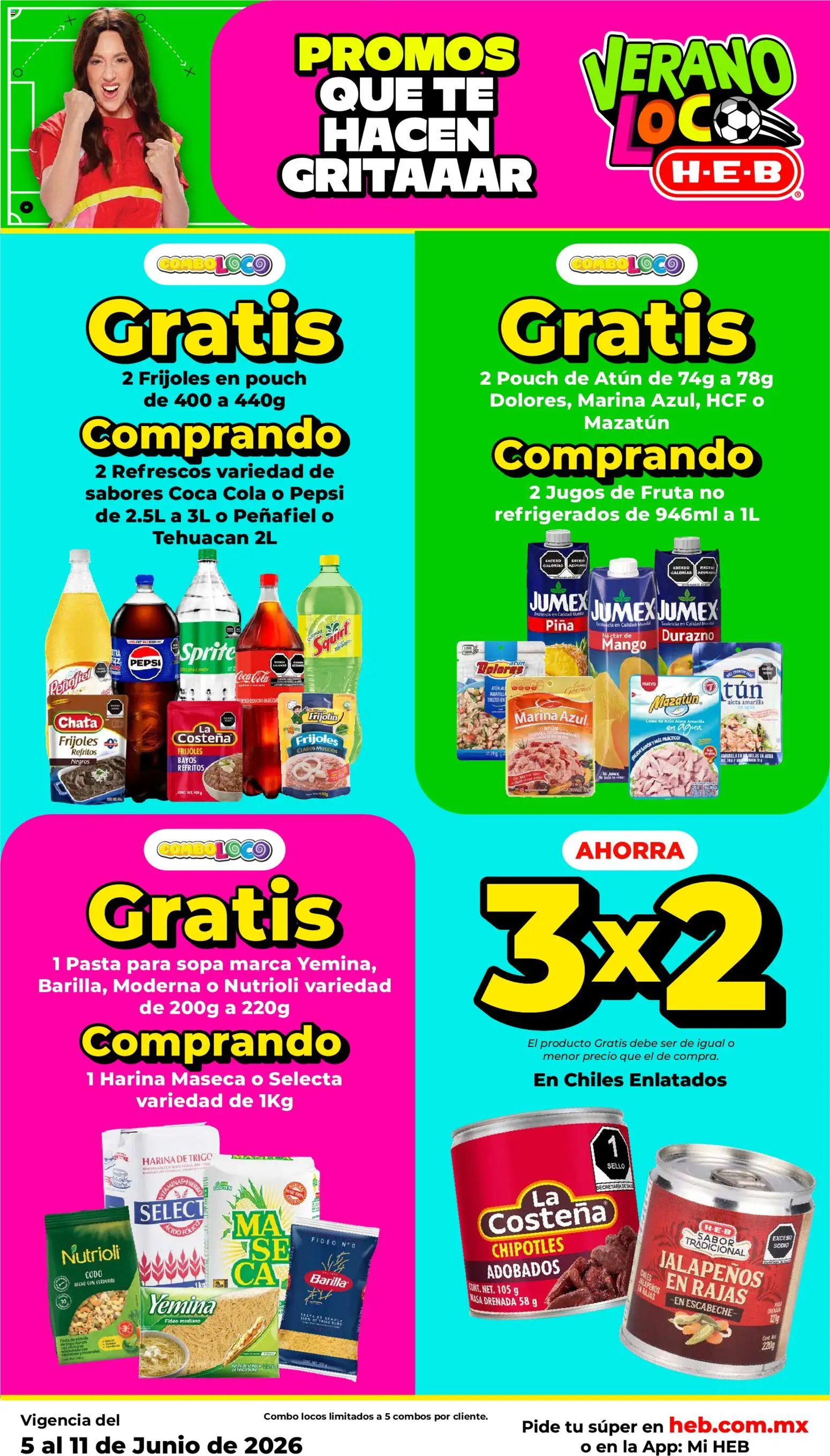 Vista previa las ofertas de la tienda H-E-B - H-E-B folleto desde el 05/06/2026 - Mango, Fruta, Verduras, Durazno, Atún, Harina, Sprite, Barilla