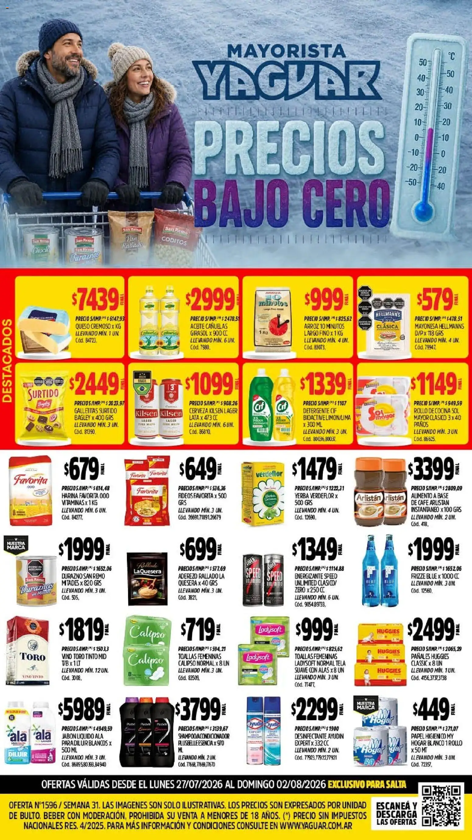 Vista previa del folleto de la tienda Yaguar válido desde el 27/07/2026 - Café, Vitaminas, Arroz, Galletitas, Aceite, Pañales, Jabón, Jabón líquido