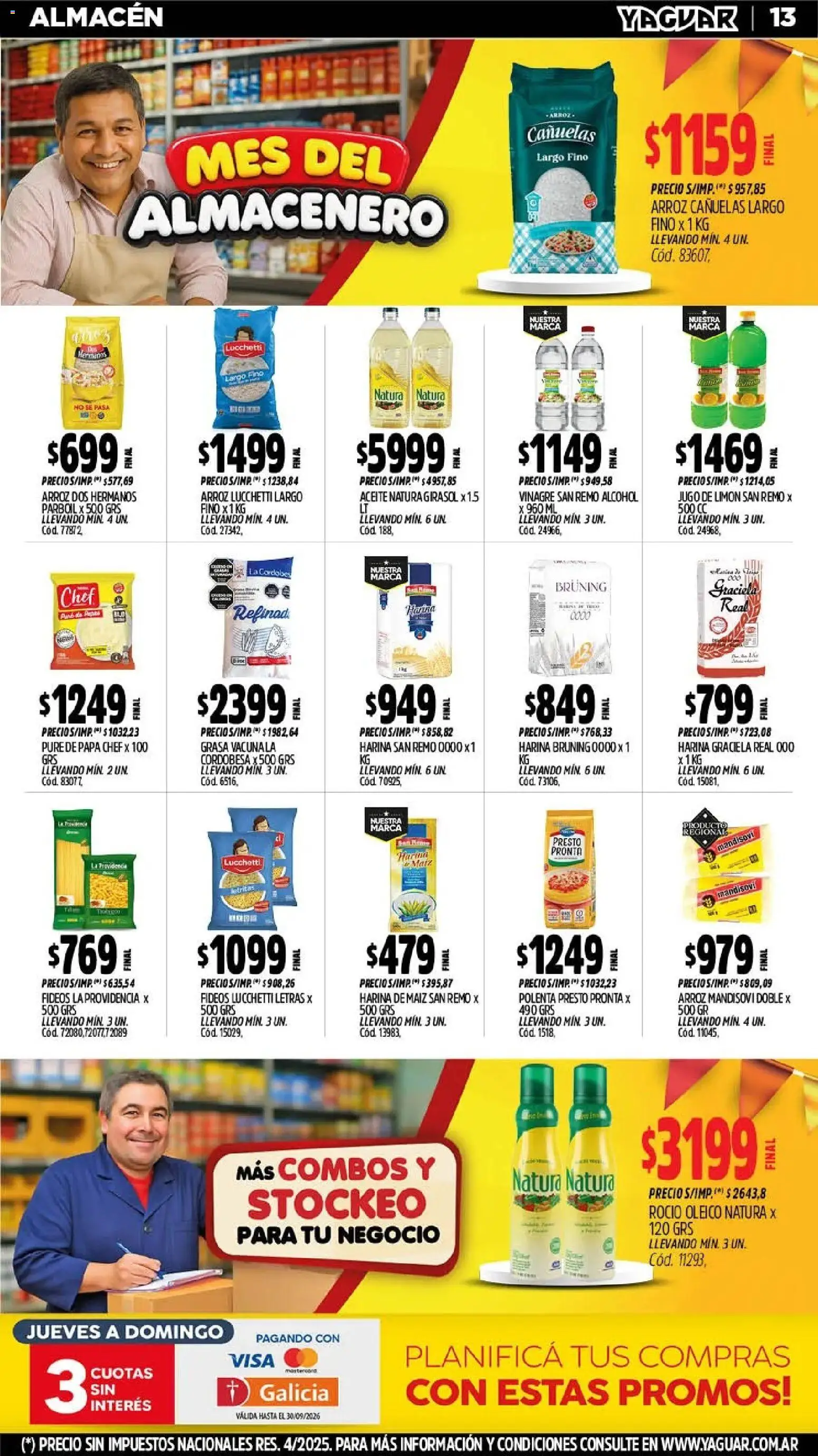 Vista previa del folleto de la tienda Yaguar válido desde el 28/09/2026 - Papa, Arroz, Polenta, Harina, Limón, Vinagre, Puré, Jugo de limón