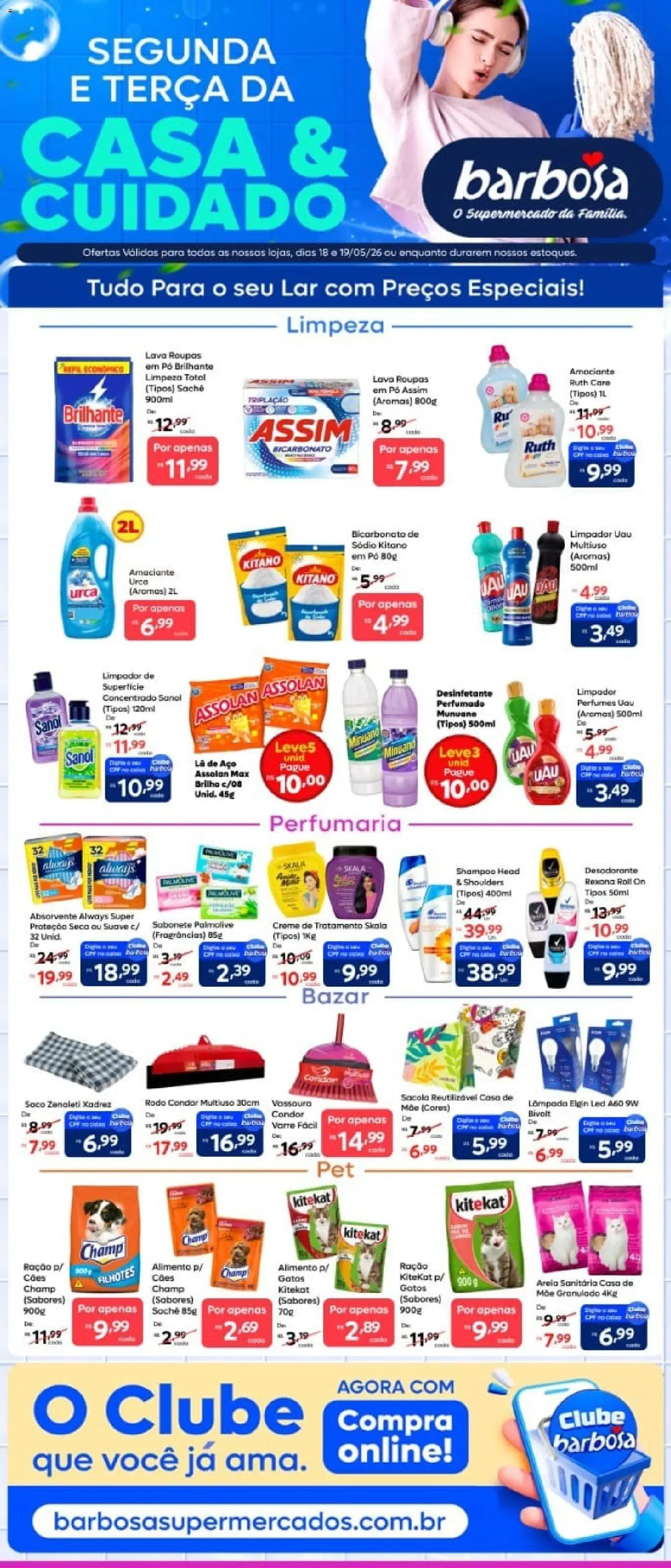 Pré-Visualização do folheto "Barbosa Supermercados ofertas Casa e Cuidado" da loja Barbosa Supermercados válido a partir de 18/05/2026