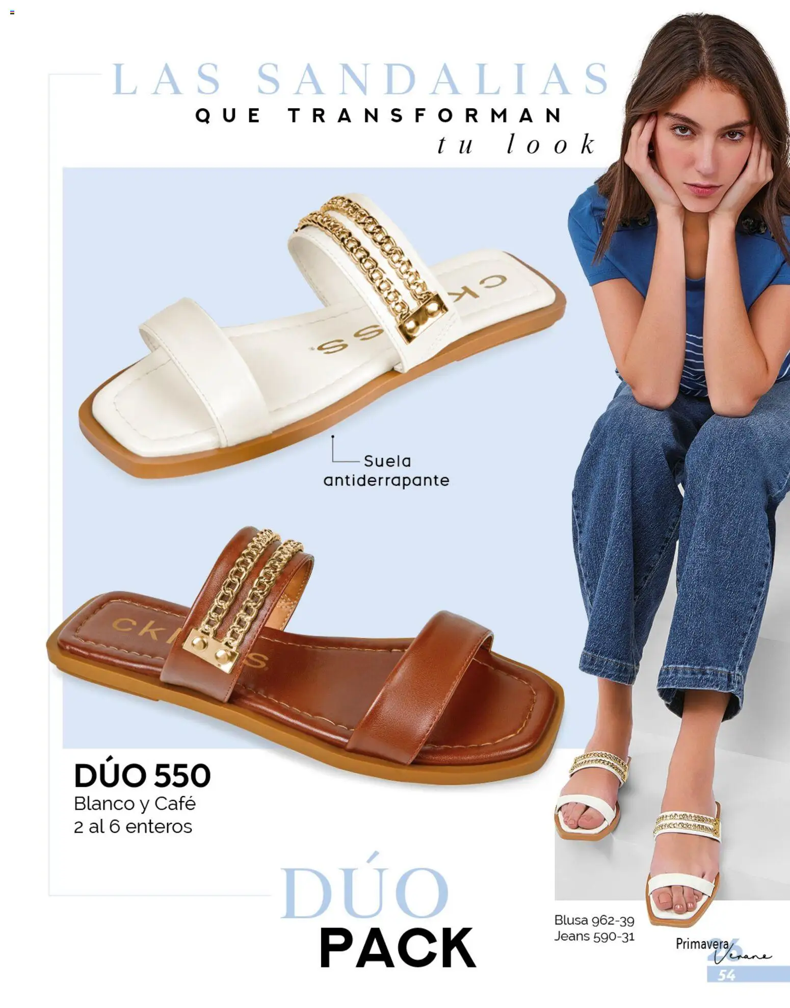 Vista previa las ofertas de la tienda Cklass - Catálogo Six & Dúo pack desde el 02/01/2026 - Café, Blusa, Sandalias