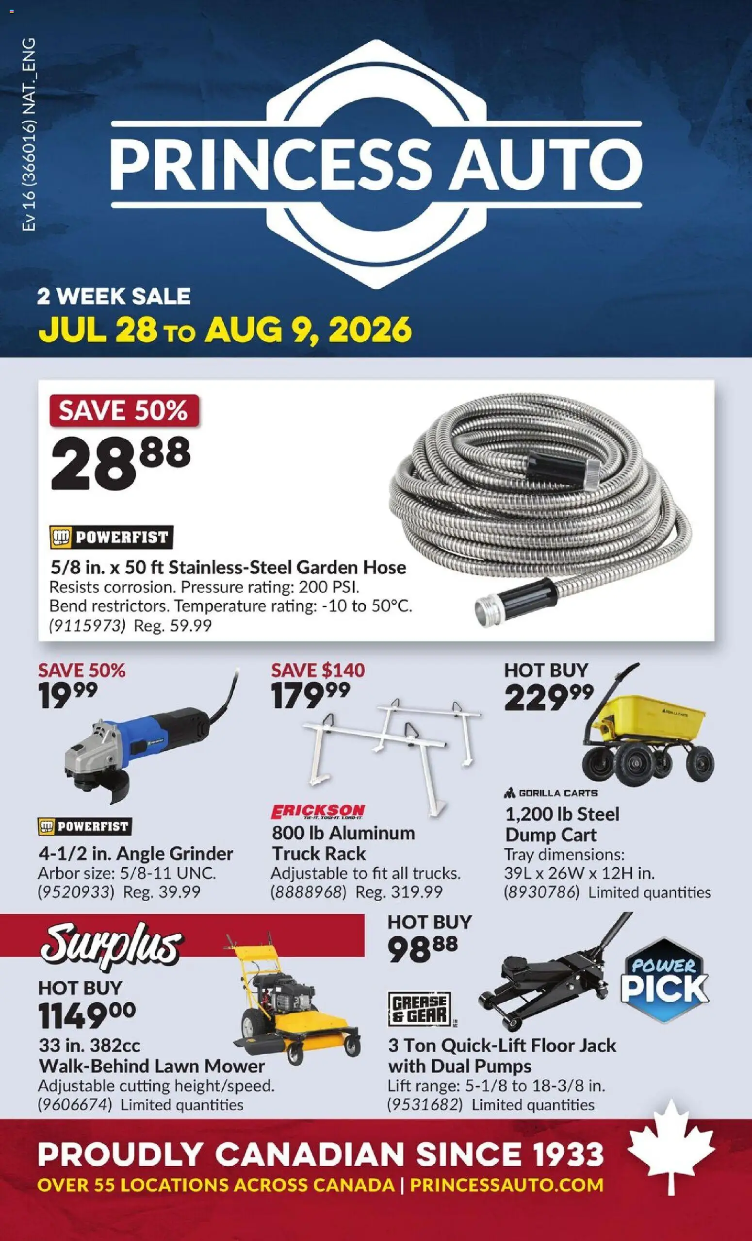 Preview of leaflet Princess Auto flyer - 2 Week Sale! from shop Princess Auto is valid from Jul 28, 2026