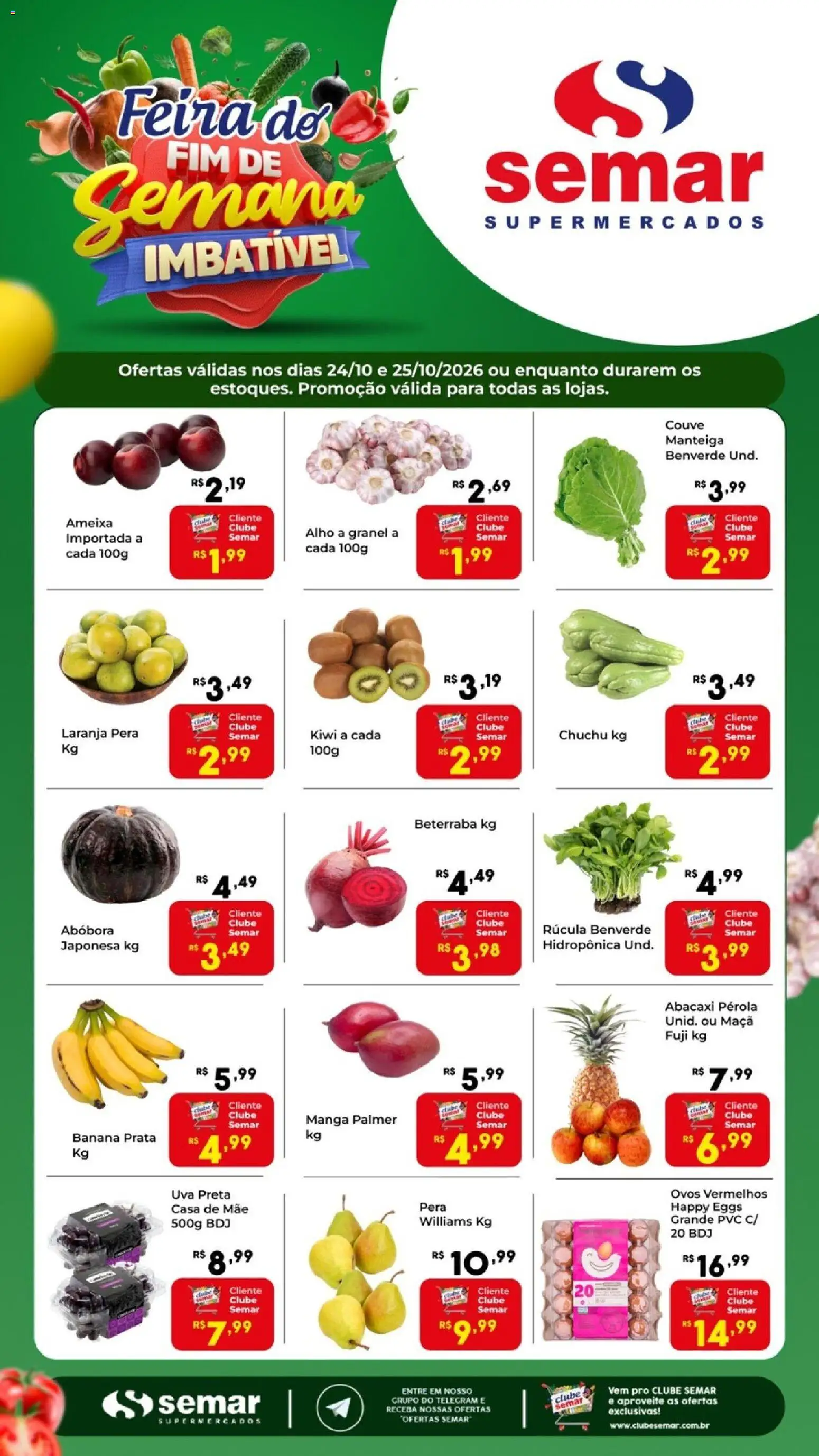 Pré-Visualização do folheto "Semar Supermercado ofertas Feira" da loja Semar Supermercado válido a partir de 24/10/2026