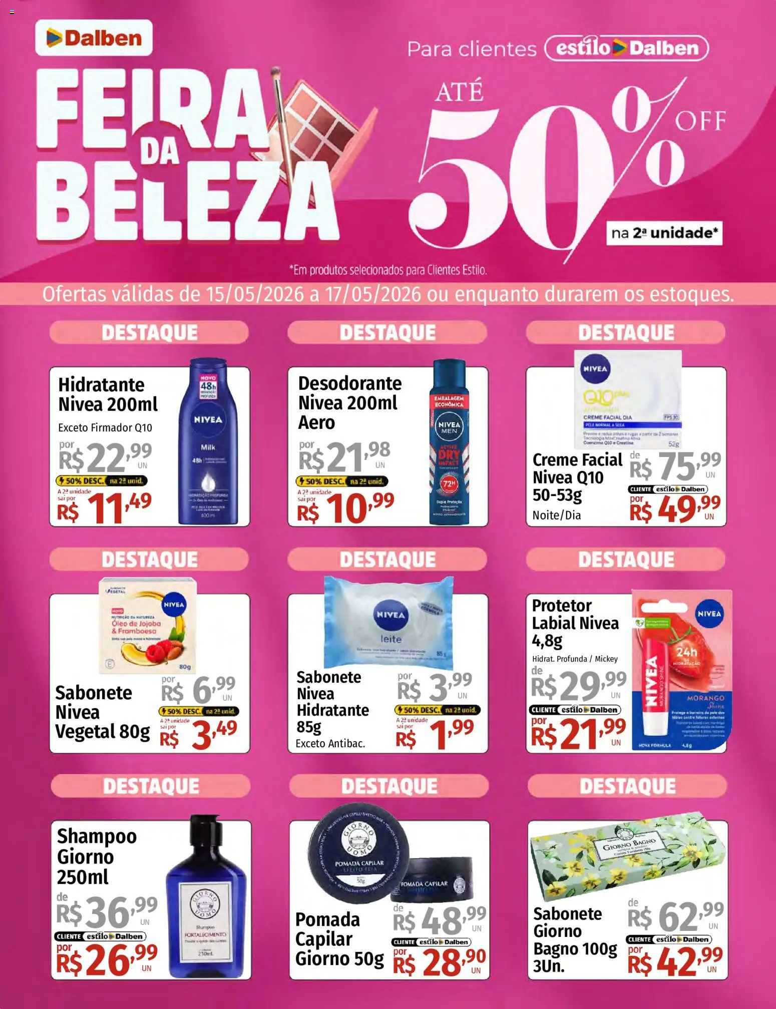 Pré-Visualização do folheto "Supermercado Dalben ofertas Feira da Beleza" da loja Supermercado Dalben válido a partir de 15/05/2026