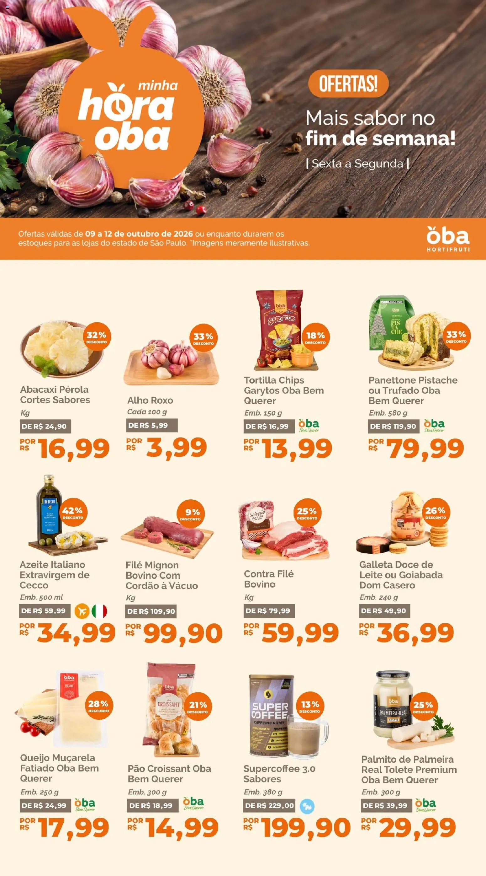 Pré-Visualização do folheto "Oba Hortifruti - Ofertas da semana" da loja Oba Hortifruti válido a partir de 09/10/2026