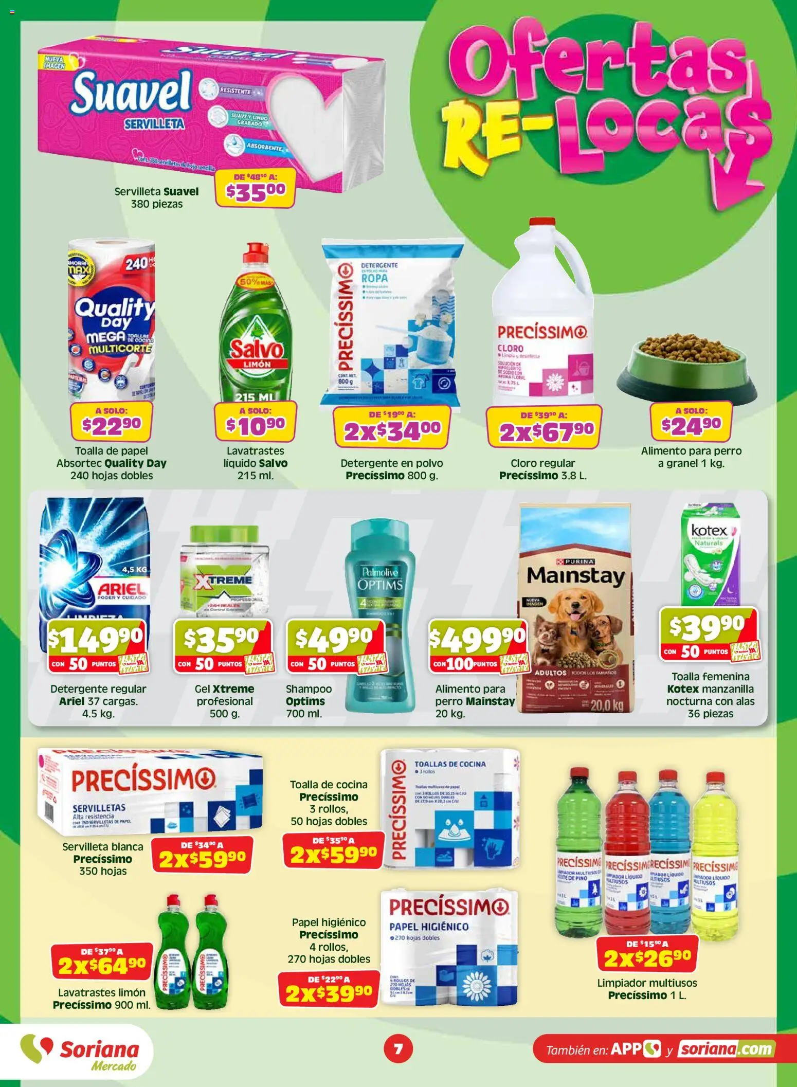 Vista previa las ofertas de la tienda Soriana - Soriana Julio Regalado Mercado Nacional desde el 03/07/2026 - Cocina, Papel higiénico, Cloro, Detergente, Toalla, Servilletas, Polvo, Toallas de cocina