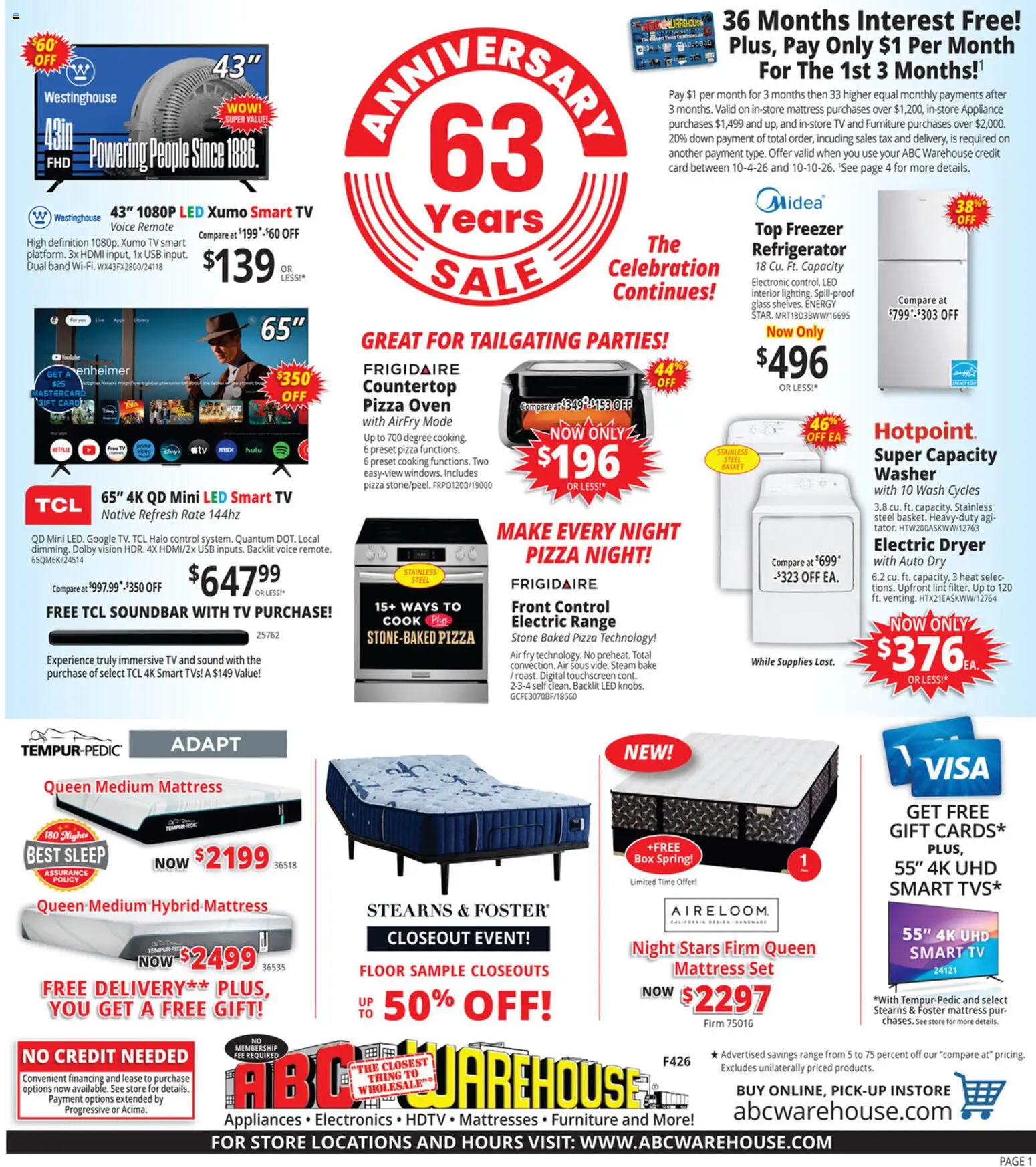 Ad Preview of ABC Warehouse ABC Warehouse Weekly Ad from 10/04/2026