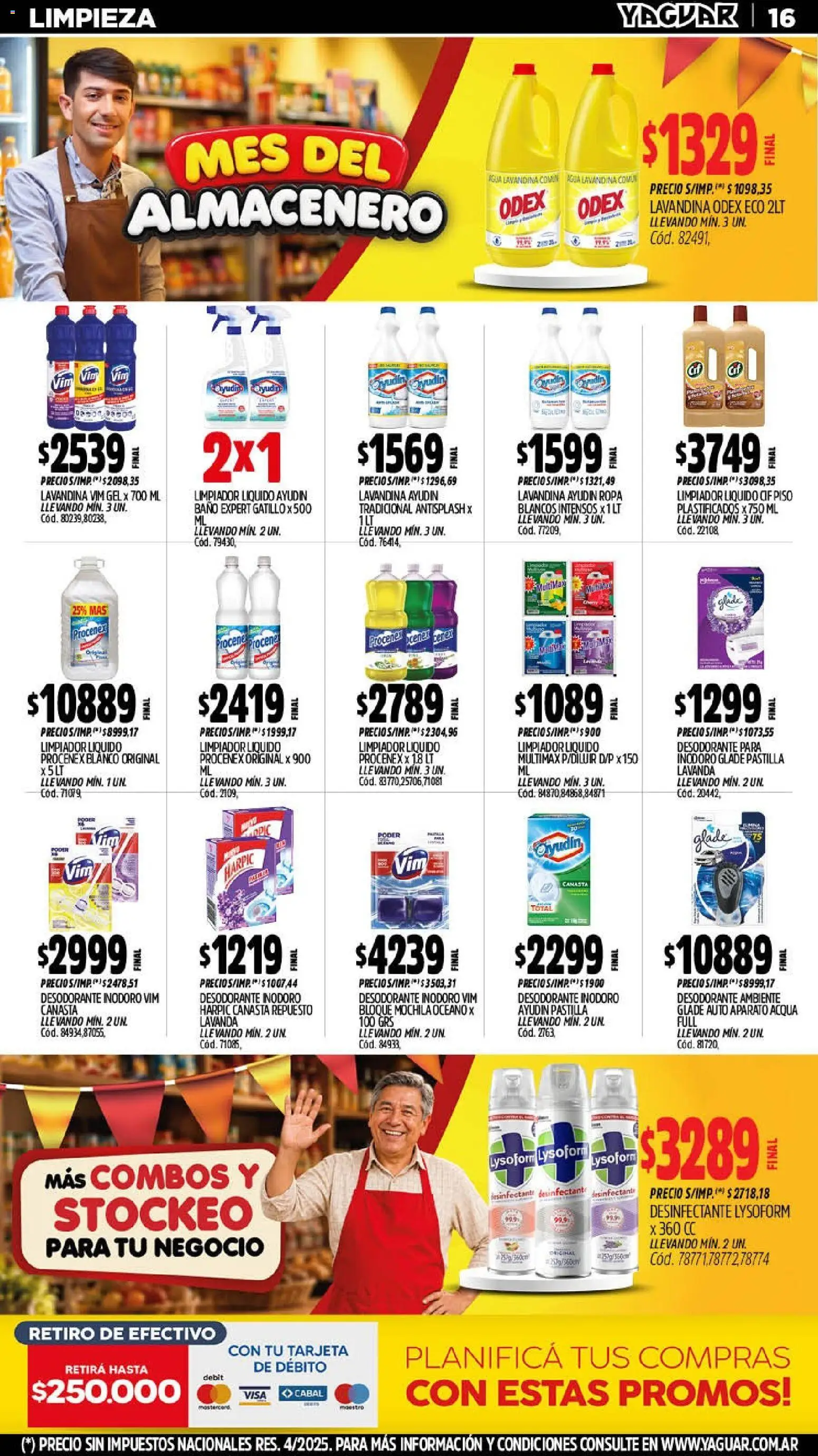 Vista previa del folleto de la tienda Yaguar válido desde el 14/09/2026 - Agua, Mochila, Baño, Inodoro, Lavandina, Canasta, Desinfectante, Limpiador
