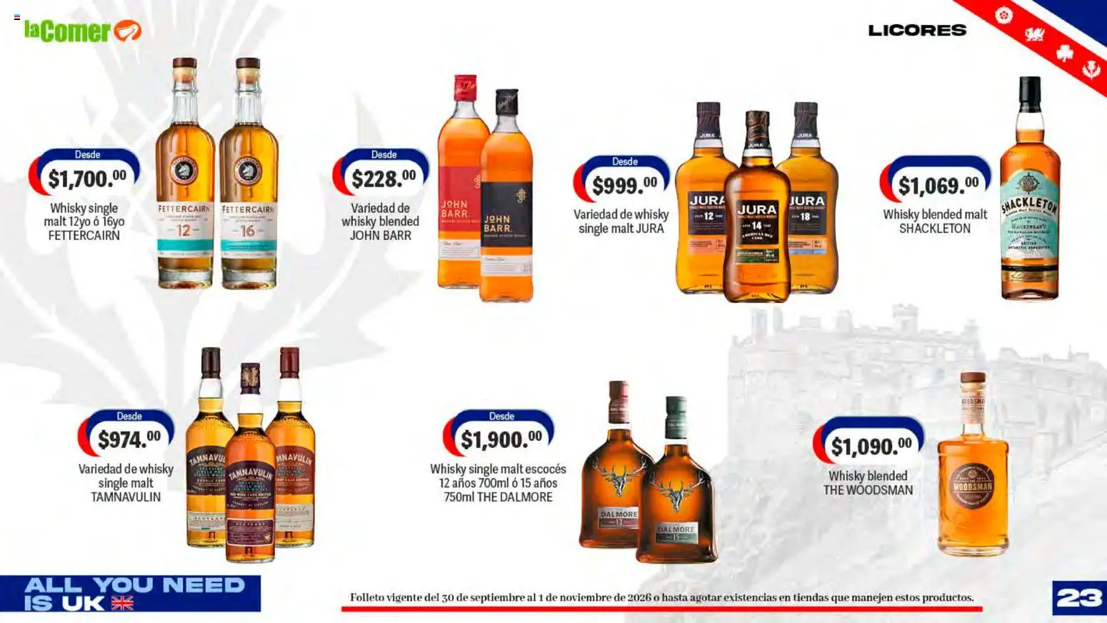 Vista previa las ofertas de la tienda La Comer - La Comer folleto desde el 30/09/2026 - Whisky