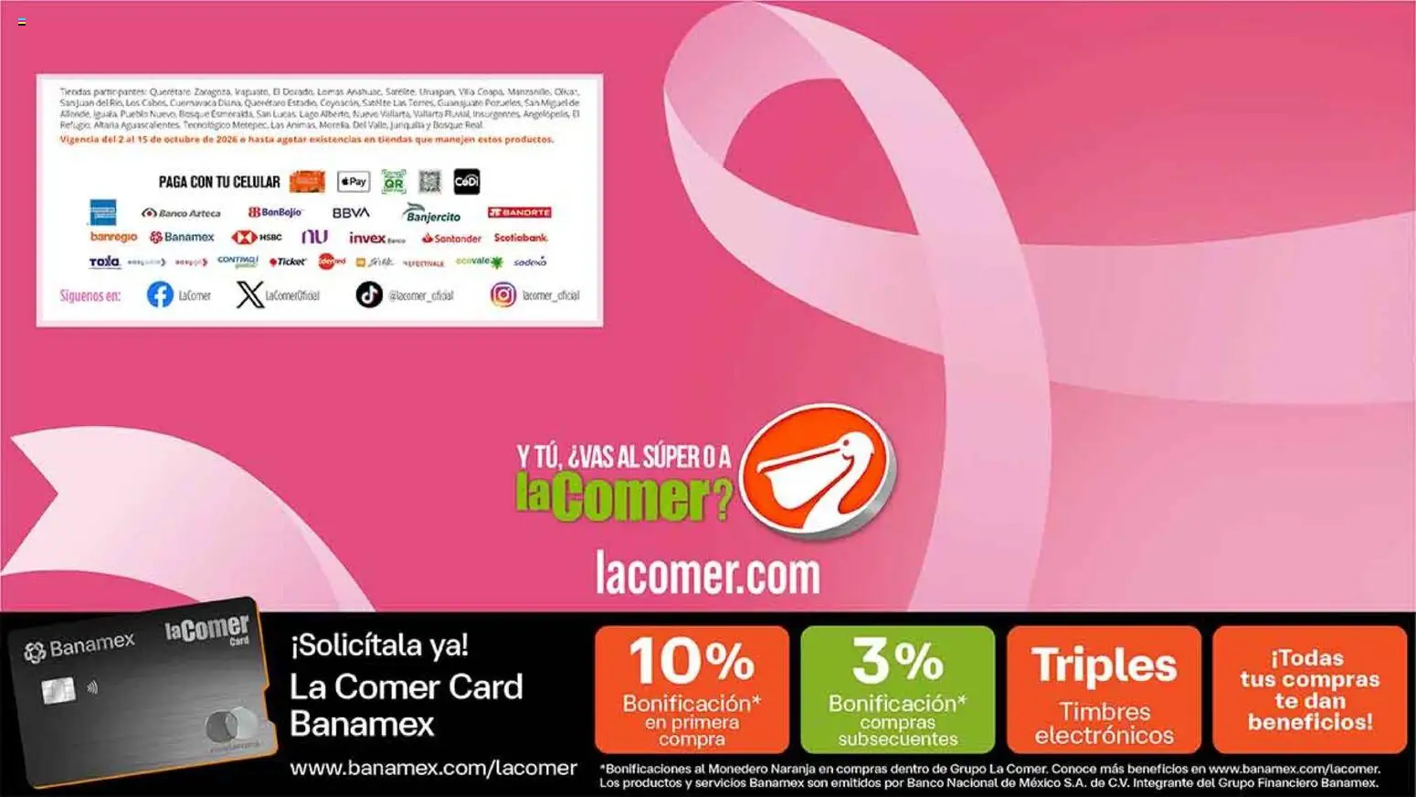 Vista previa las ofertas de la tienda La Comer - La Comer folleto es la tienda rosa desde el 02/10/2026 