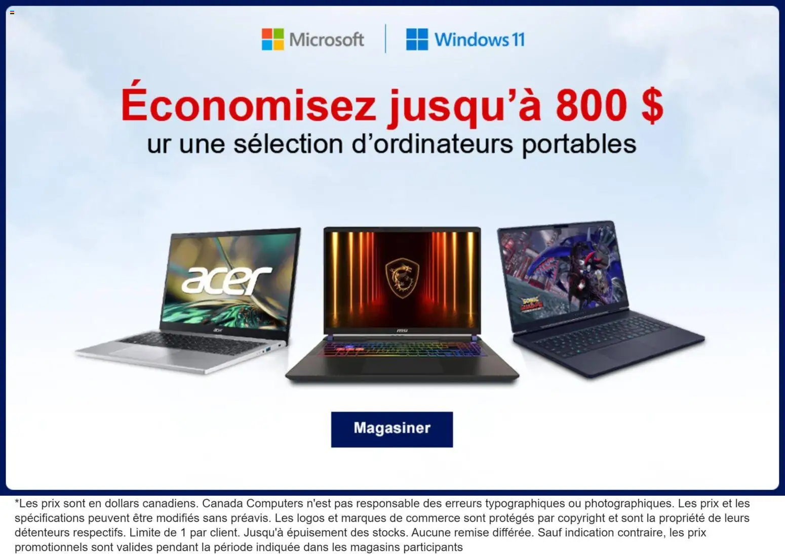 Preview of leaflet Canada Computers circulaire from shop Canada Computers is valid from Sep 18, 2026