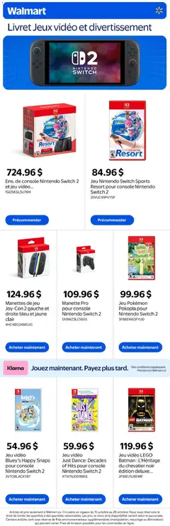 Preview of leaflet Walmart circulaire - Livret Jeux vidéo et divertissement from shop Walmart is valid from Oct 15, 2026