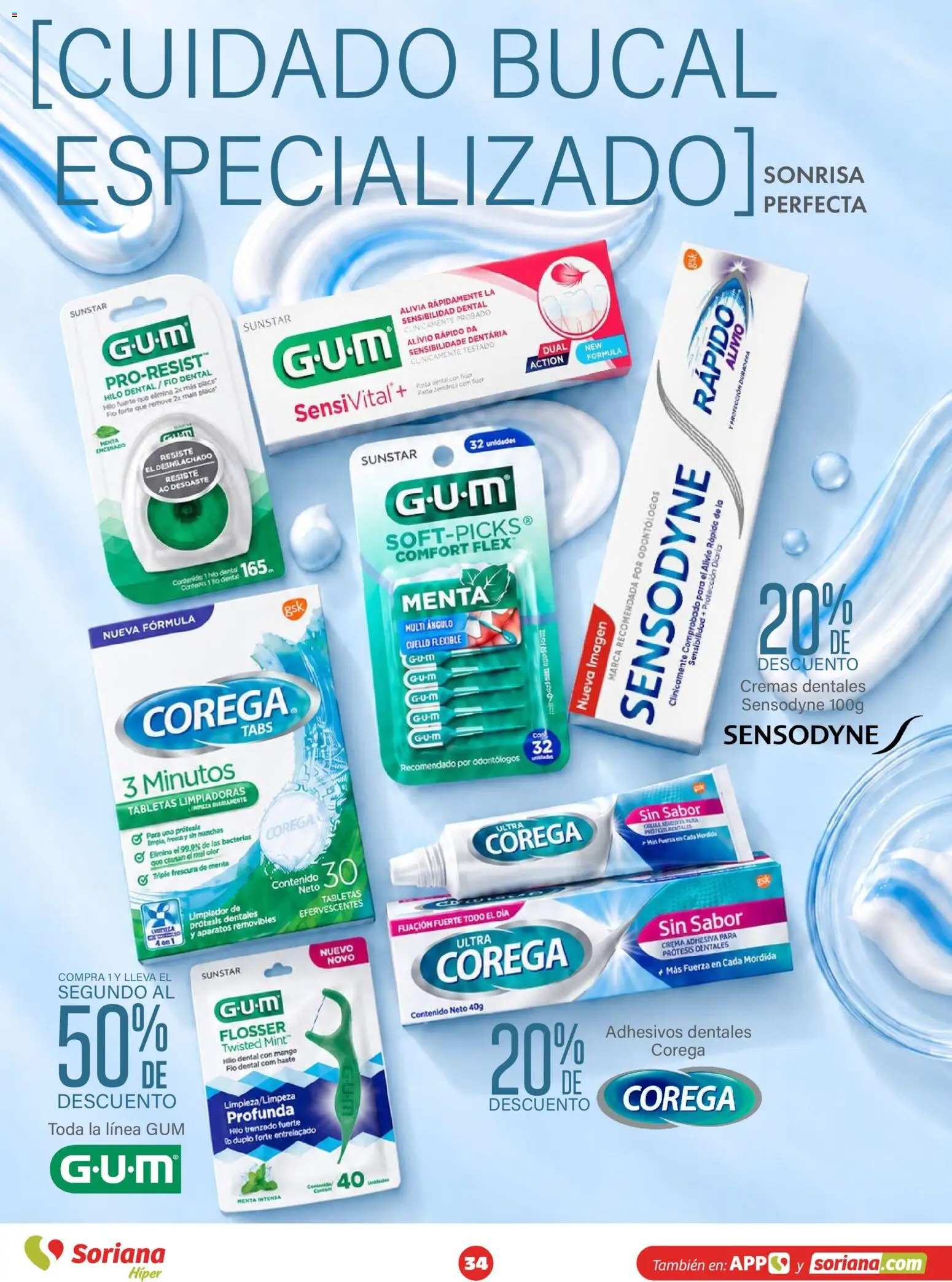 Vista previa las ofertas de la tienda Soriana - Soriana Híper - Modo #Glowing desde el 30/09/2026 - Mango, Crema, Hilo dental, Limpiador