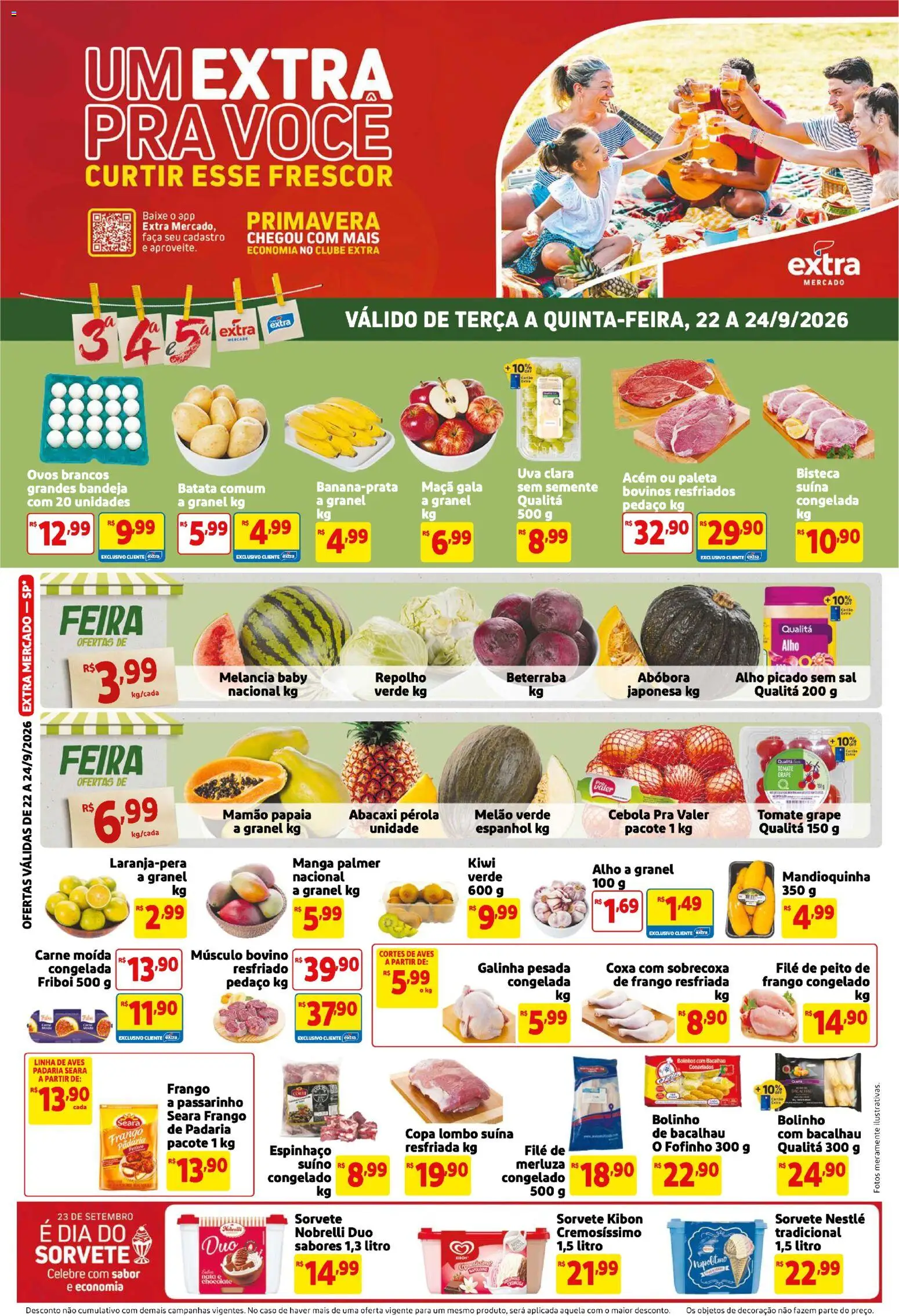 Pré-Visualização do folheto "Extra ofertas de Mercado Terça e Quinta" da loja Extra válido a partir de 22/09/2026