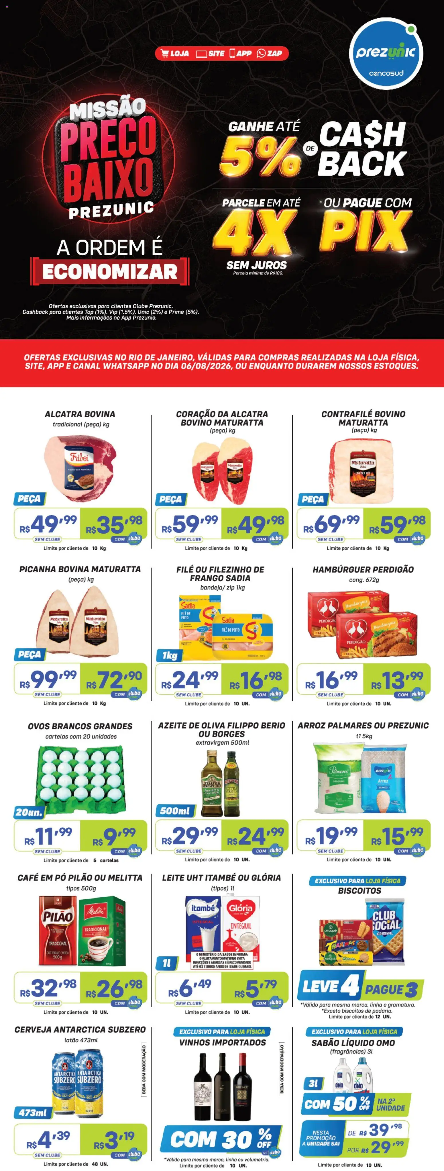 Ofertas Prezunic ofertas até 06/08/2026.