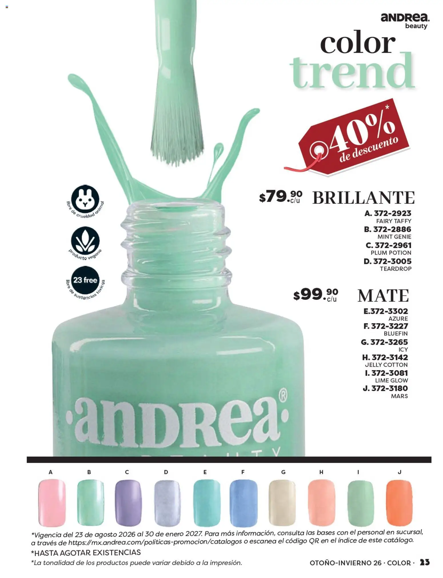 Vista previa las ofertas de la tienda Andrea - Andrea catálogo Beauty desde el 23/08/2026 