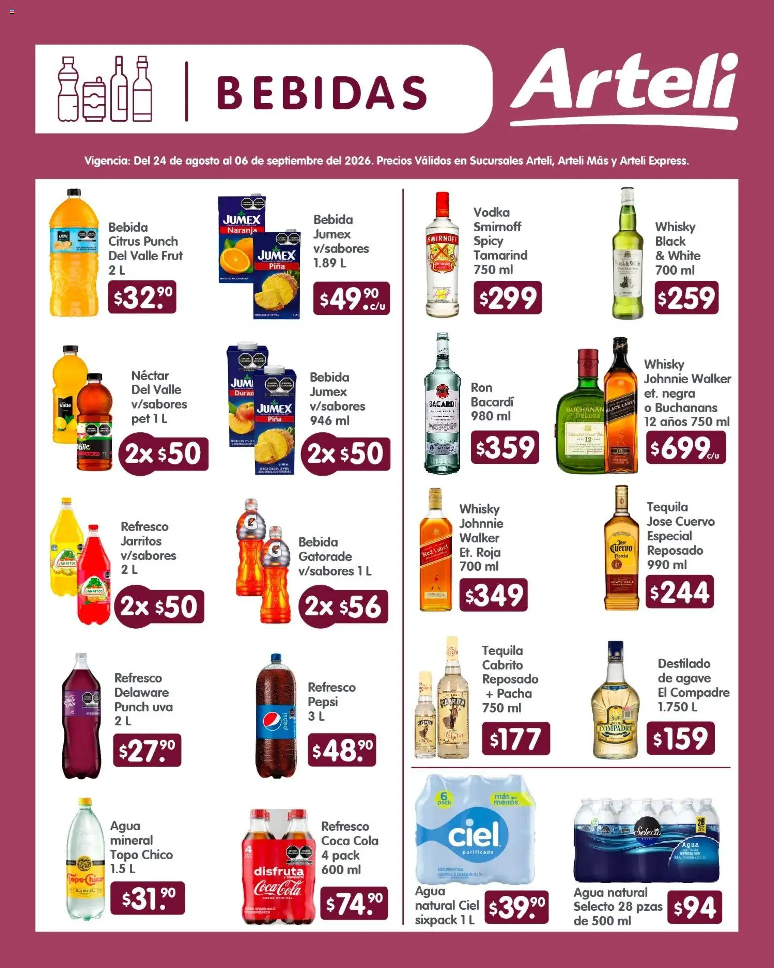 Vista previa las ofertas de la tienda Arteli - Arteli folleto Quincenal desde el 24/08/2026 