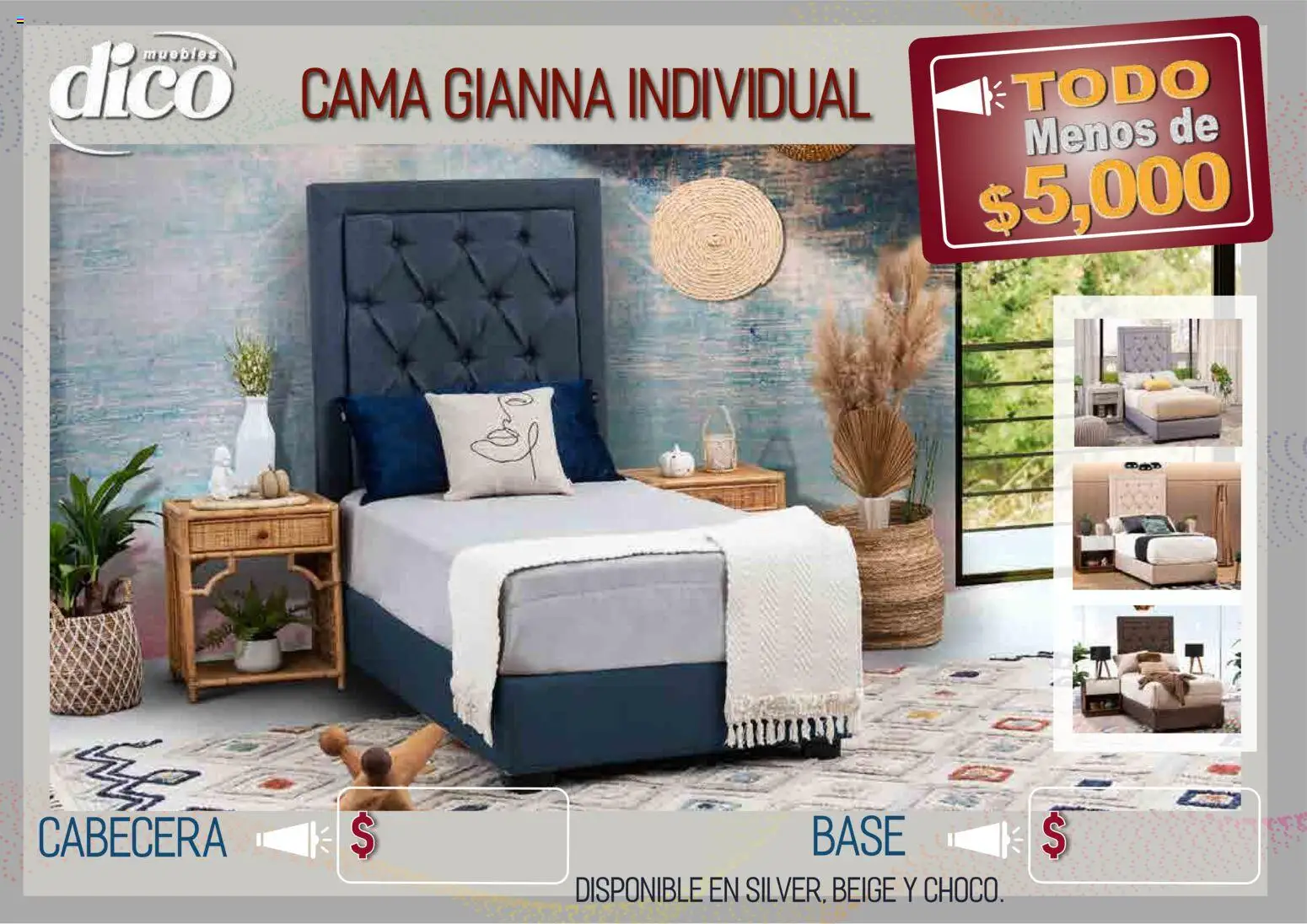 Vista previa las ofertas de la tienda Muebles Dico - Muebles Dico catálogo Todo menos de 5000 Pacifico desde el 09/04/2026 