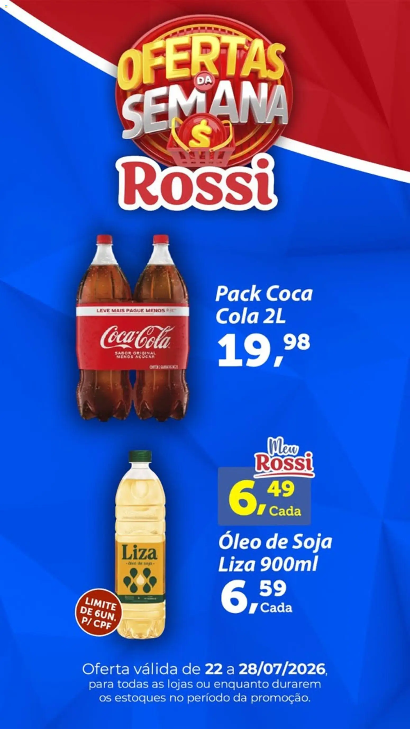 Ofertas Rossi Supermercados até 28/07/2026.