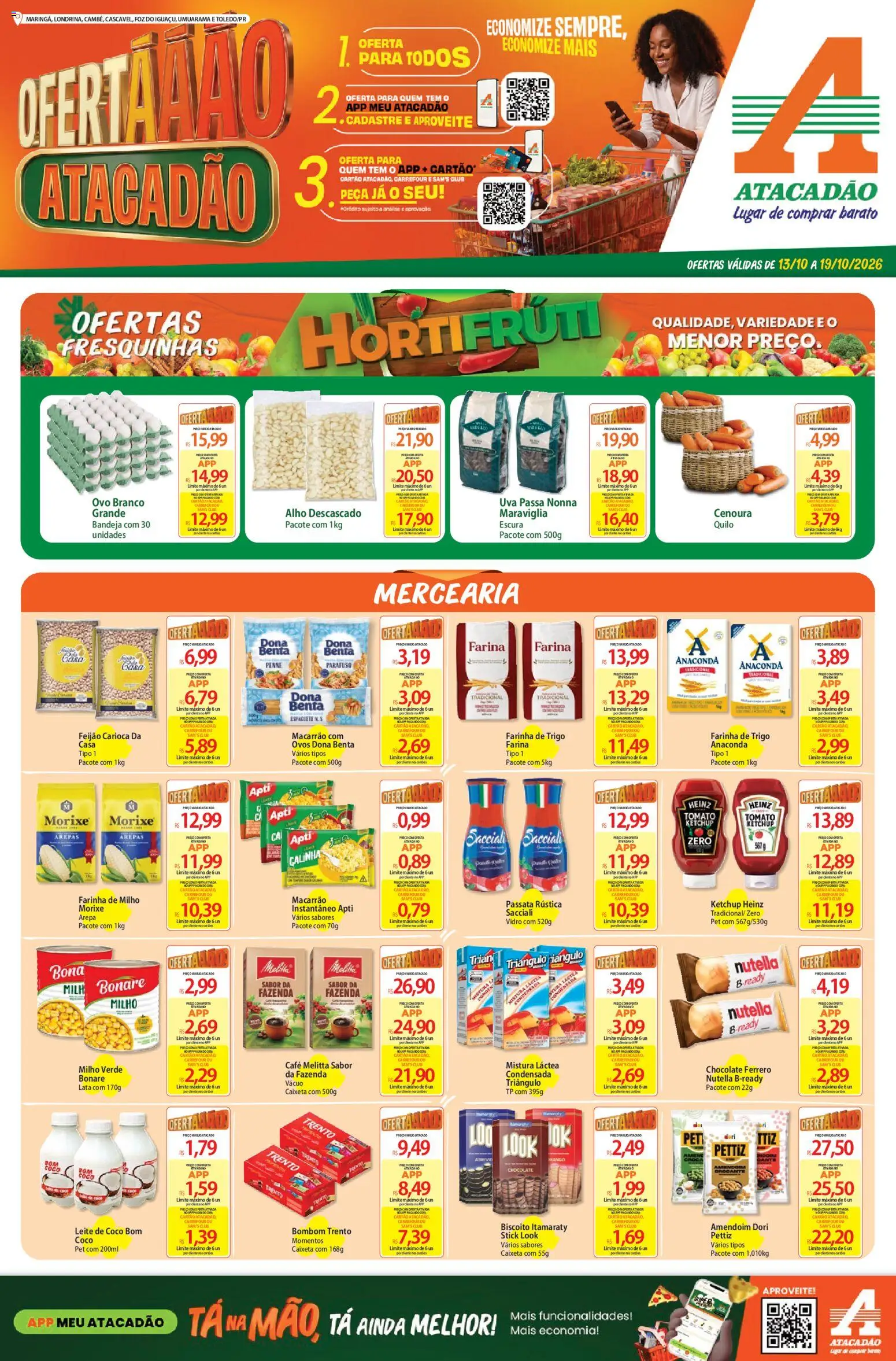 Pré-Visualização do folheto "Atacadão ofertas - PR" da loja Atacadão válido a partir de 13/10/2026