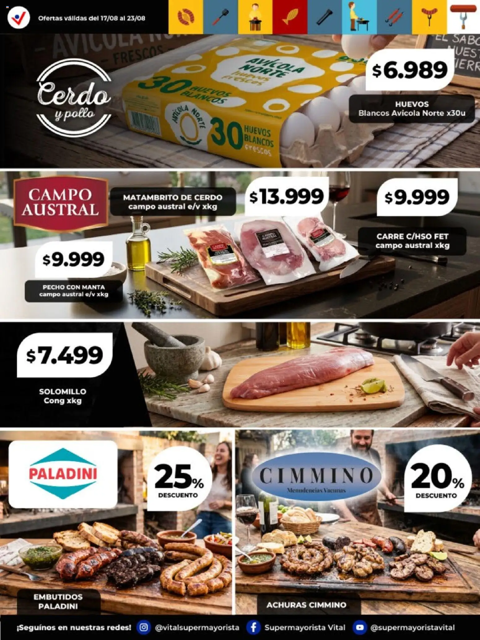 Vista previa del folleto de la tienda Vital válido desde el 17/08/2026 - Pollo, Huevos, Cerdo, Embutidos, Manta