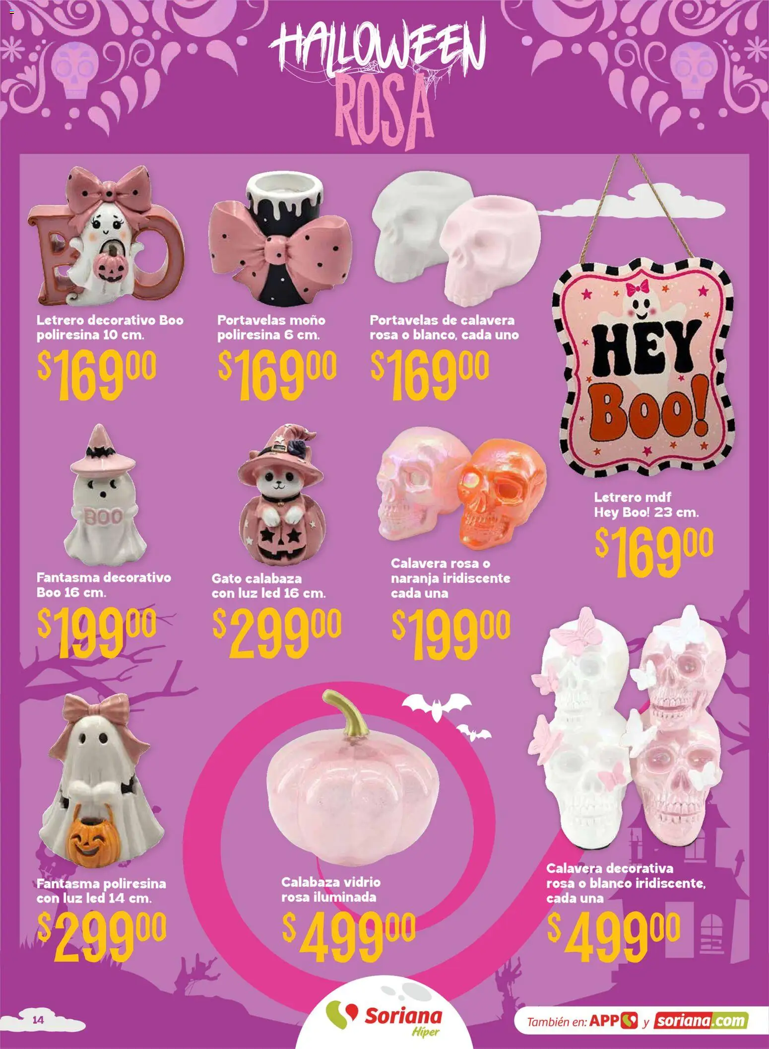 Vista previa las ofertas de la tienda Soriana - Soriana Híper - Halloween y Día de muertos desde el 01/10/2026 - Moño, Calabaza, Luz LED