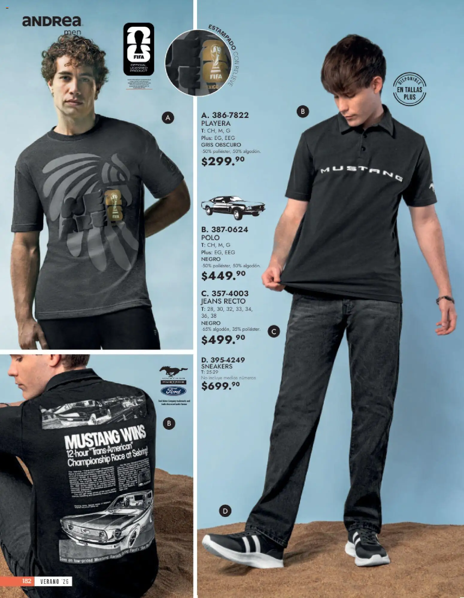 Vista previa las ofertas de la tienda Andrea - Andrea catálogo Vestir Caballero desde el 24/05/2026 - Playera, Algodón