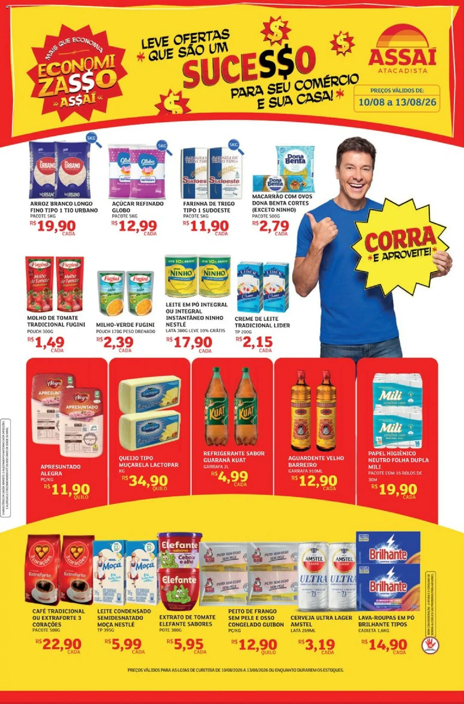 Pré-Visualização do folheto "Assaí Atacadista ofertas - PR" da loja Assaí Atacadista válido a partir de 10/08/2026 - Leite, Queijo, Frango, Creme de leite, Creme, Peito de frango, Pó, Molho de tomate